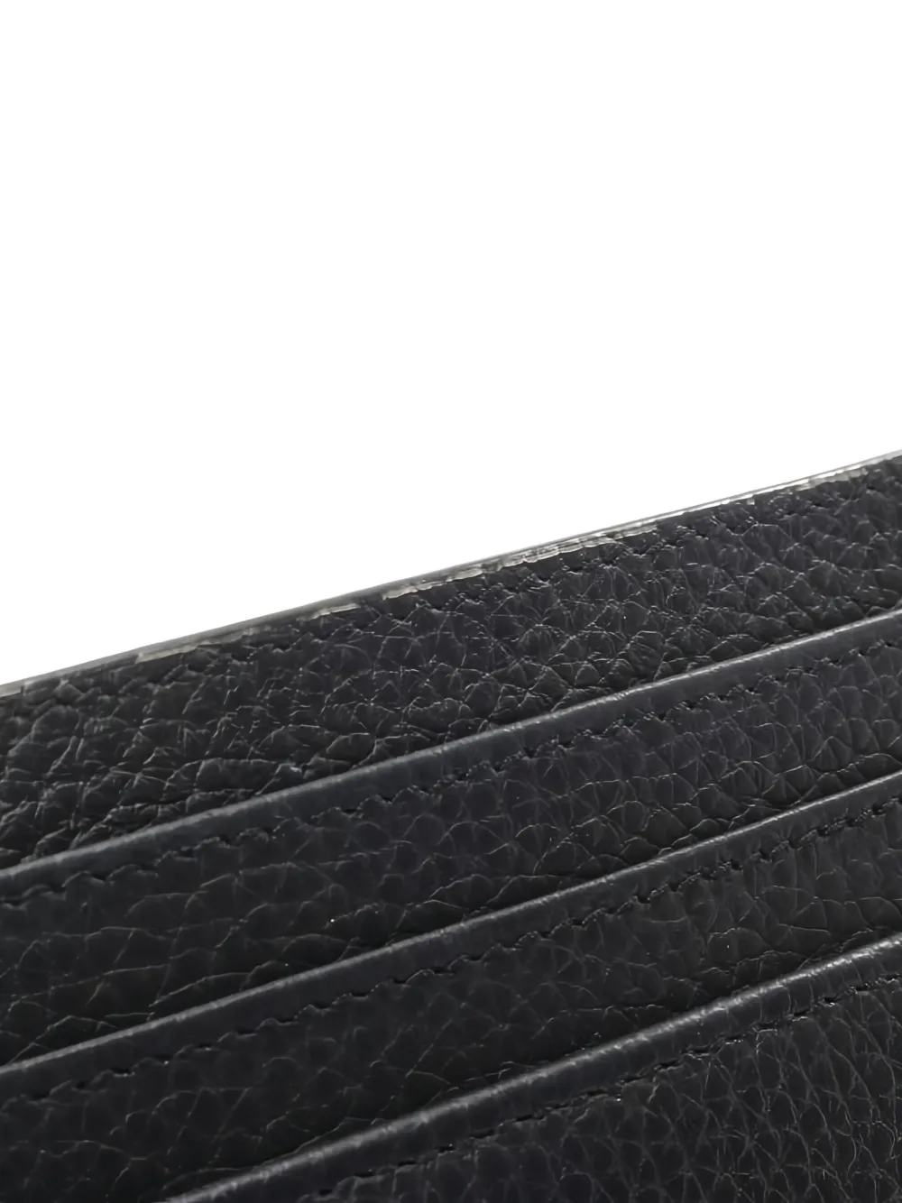 Pre-owned Dior 2010s Cd Icon Grained Leather Card Holder In Black