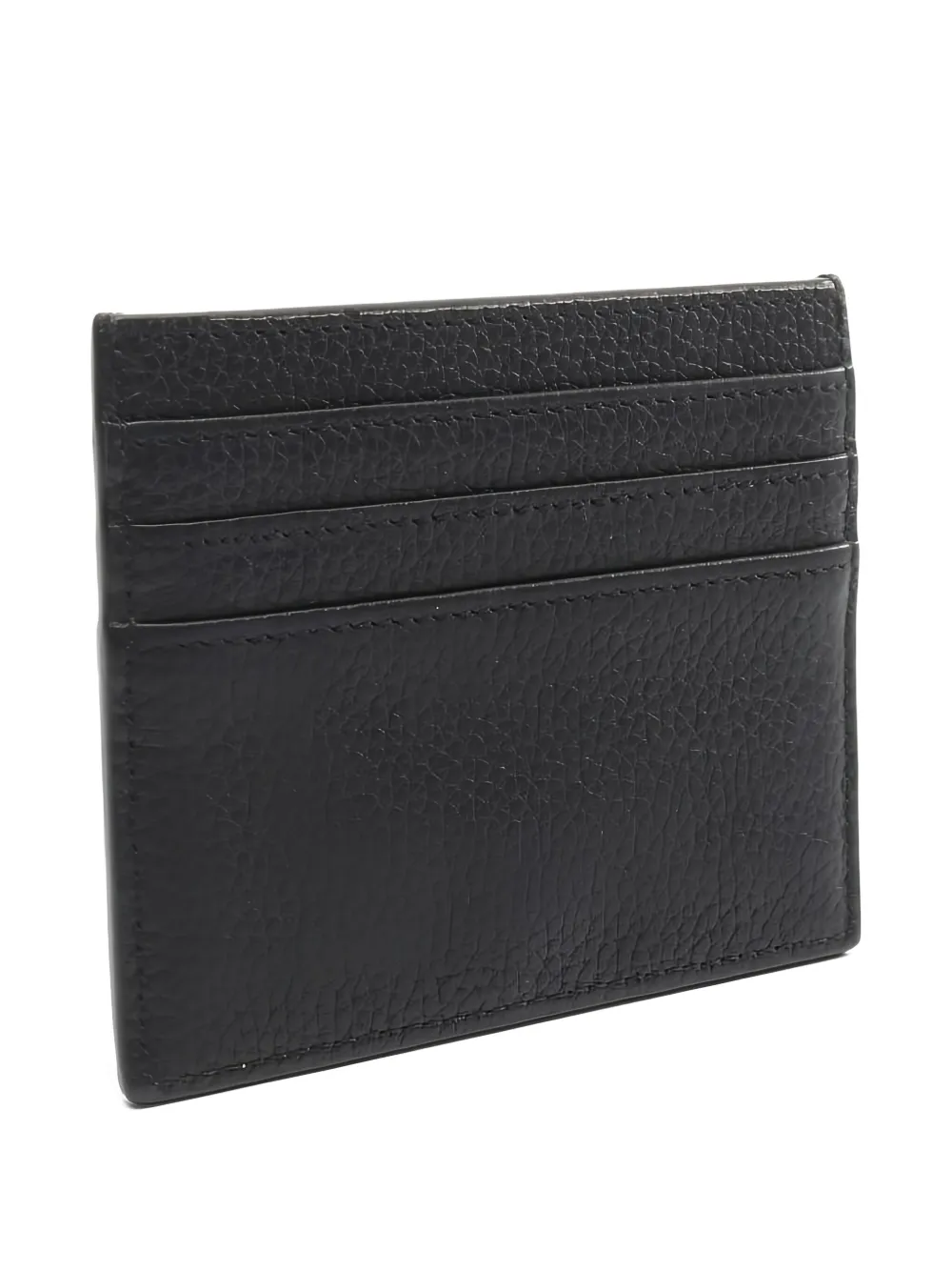 Pre-owned Dior 2010s Cd Icon Grained Leather Card Holder In Black