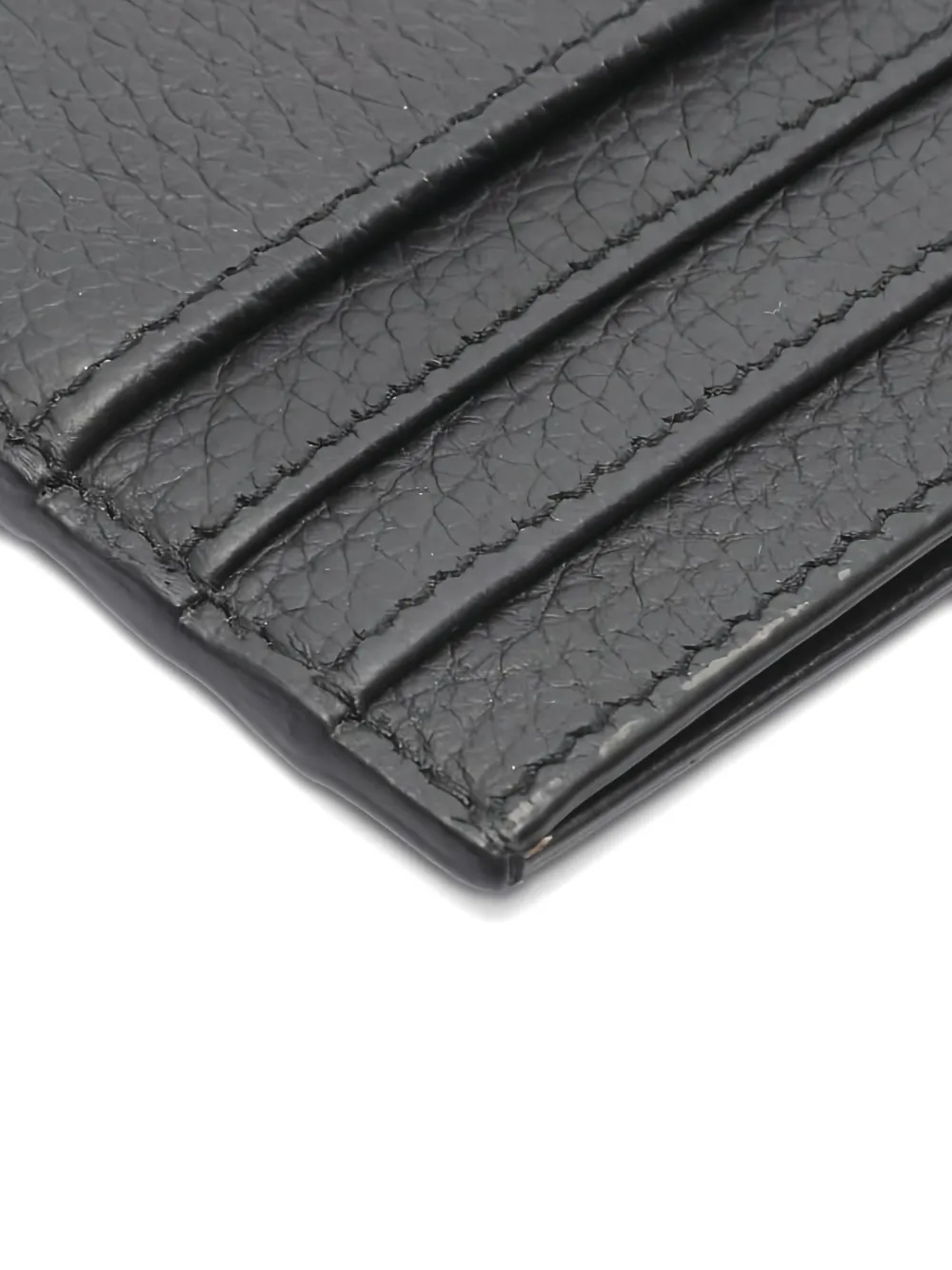 Pre-owned Dior 2010s Cd Icon Grained Leather Card Holder In Black