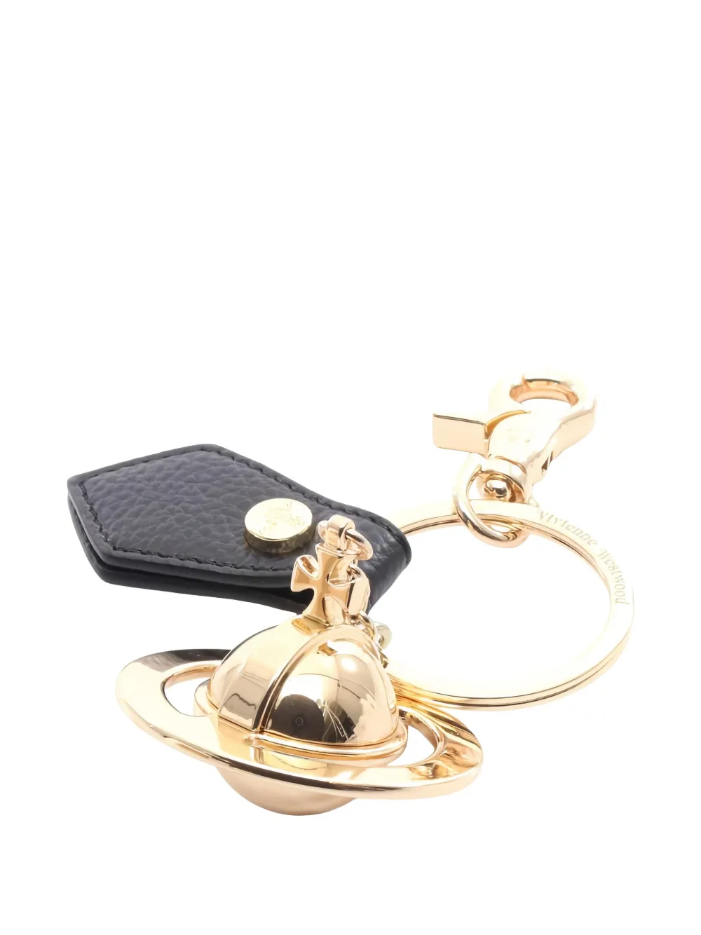 Pre-owned Vivienne Westwood 2020s Orb Leather Keyring In Gold