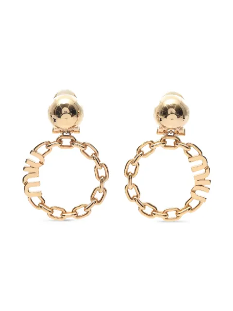 Miu Miu Pre-Owned pendientes de cadena con logo 2010