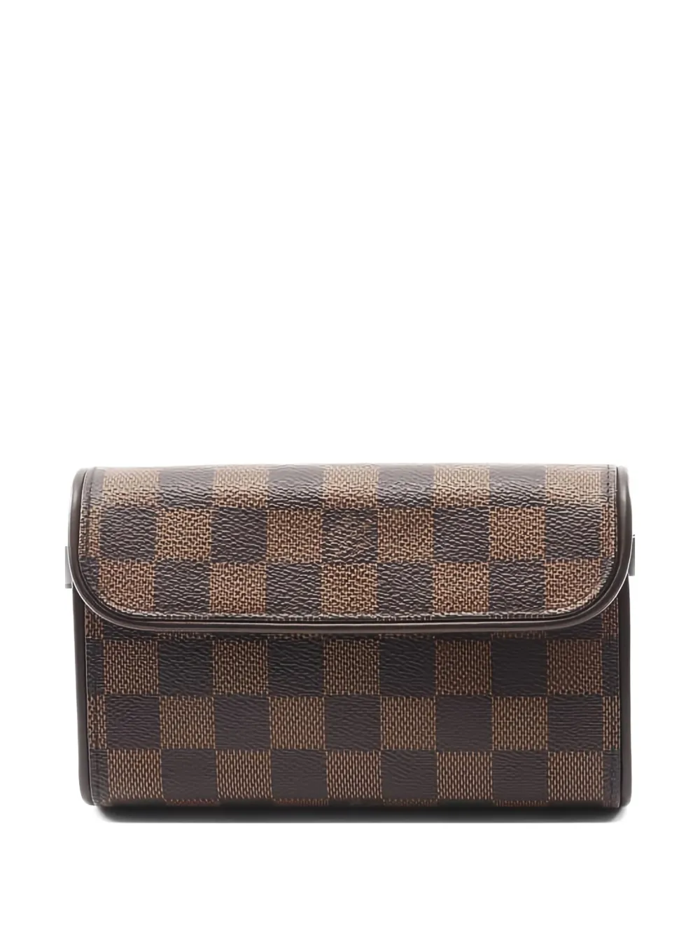 Pre-owned Louis Vuitton 2000s Damier Ebène Pochette Florentine Belt Bag In Brown