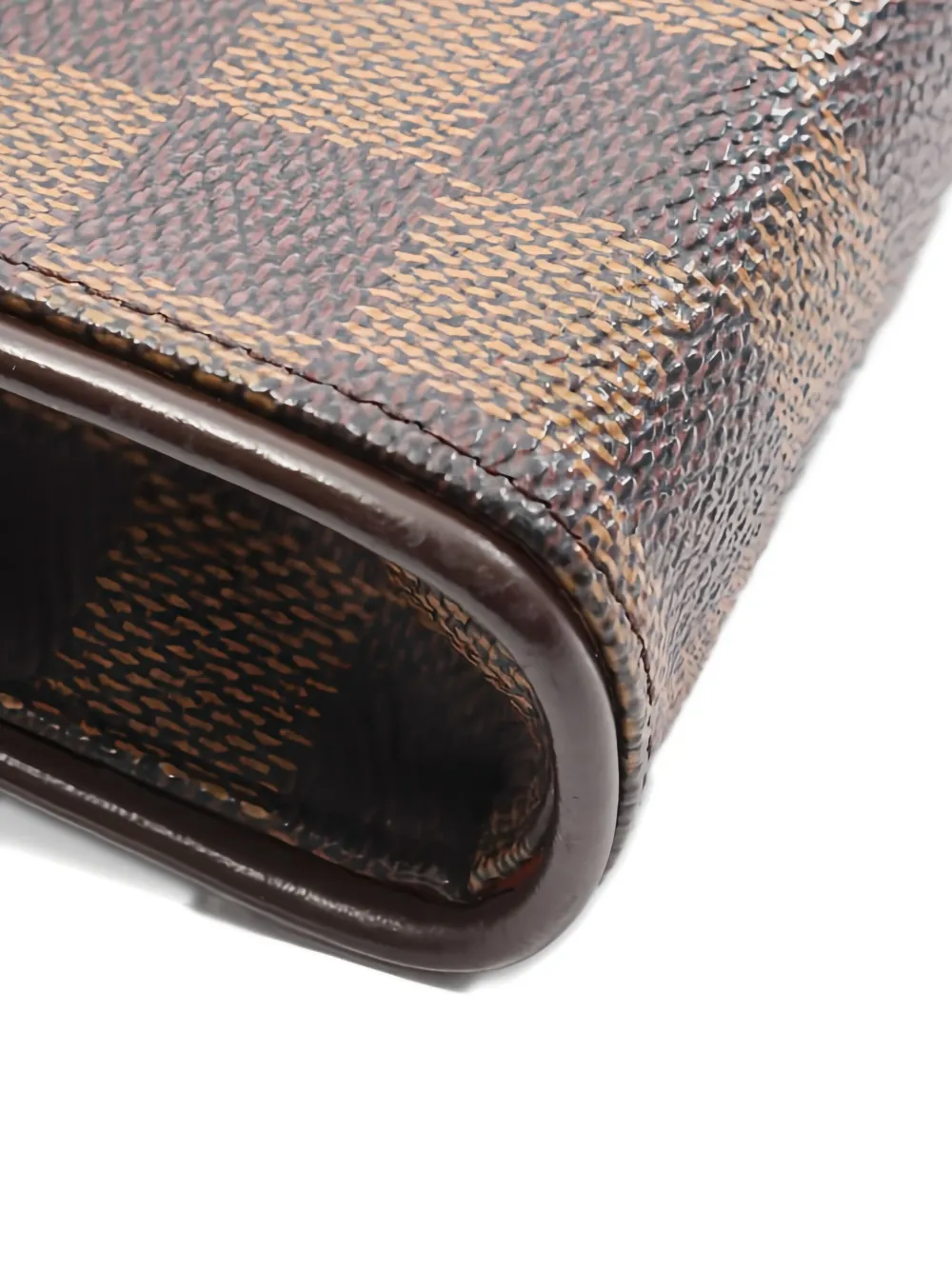 Pre-owned Louis Vuitton 2000s Damier Ebène Pochette Florentine Belt Bag In Brown