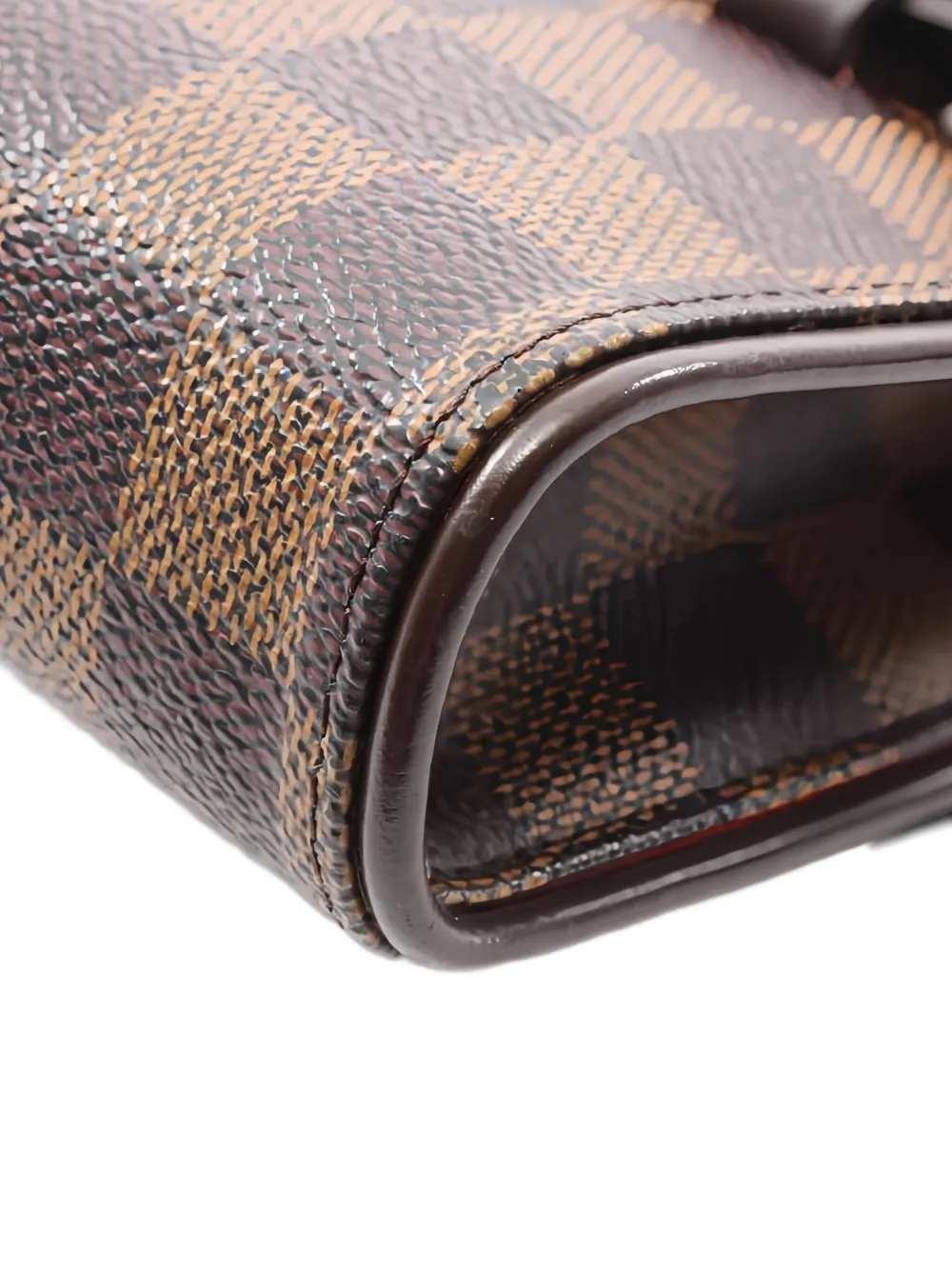 Pre-owned Louis Vuitton 2000s Damier Ebène Pochette Florentine Belt Bag In Brown