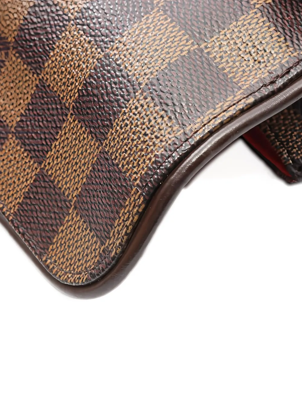 Pre-owned Louis Vuitton 2000s Damier Ebène Pochette Florentine Belt Bag In Brown