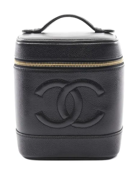 CHANEL Pre-Owned 1997-1999 Coco mark caviar skin makeup bag
