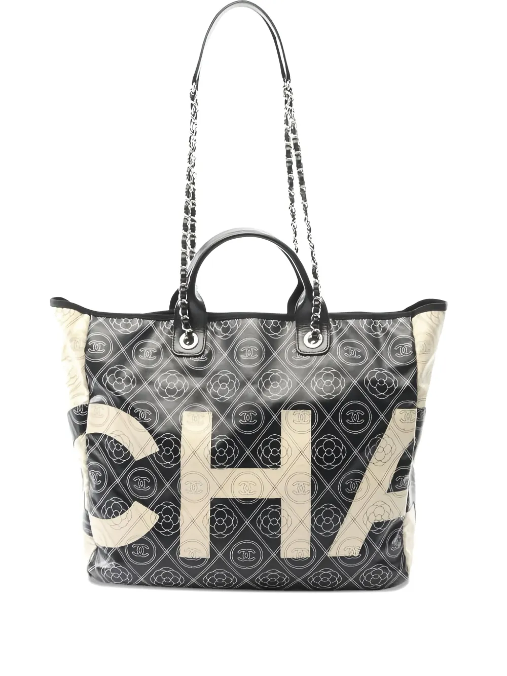 CHANEL Pre-Owned 2018 Coco Mark Camélia htote bag | Black | Image 1