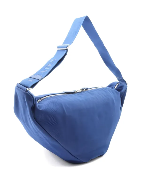 Prada Pre-Owned 2000s Triangle Logo Shoulder Bag | Blue | FARFETCH ID