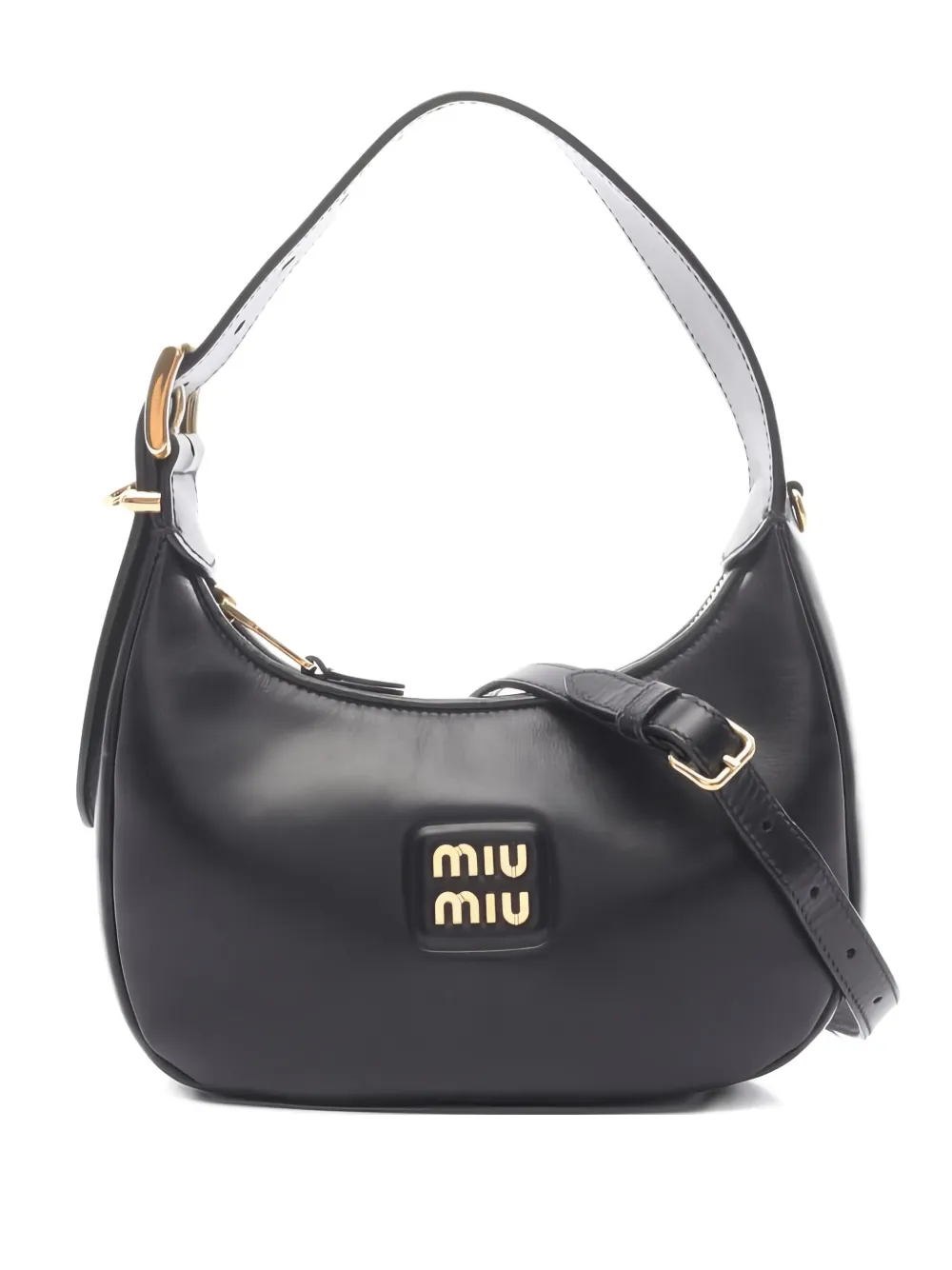 Pre-owned Miu Miu 2010s Logo-plaque Leather Tote Bag In Black