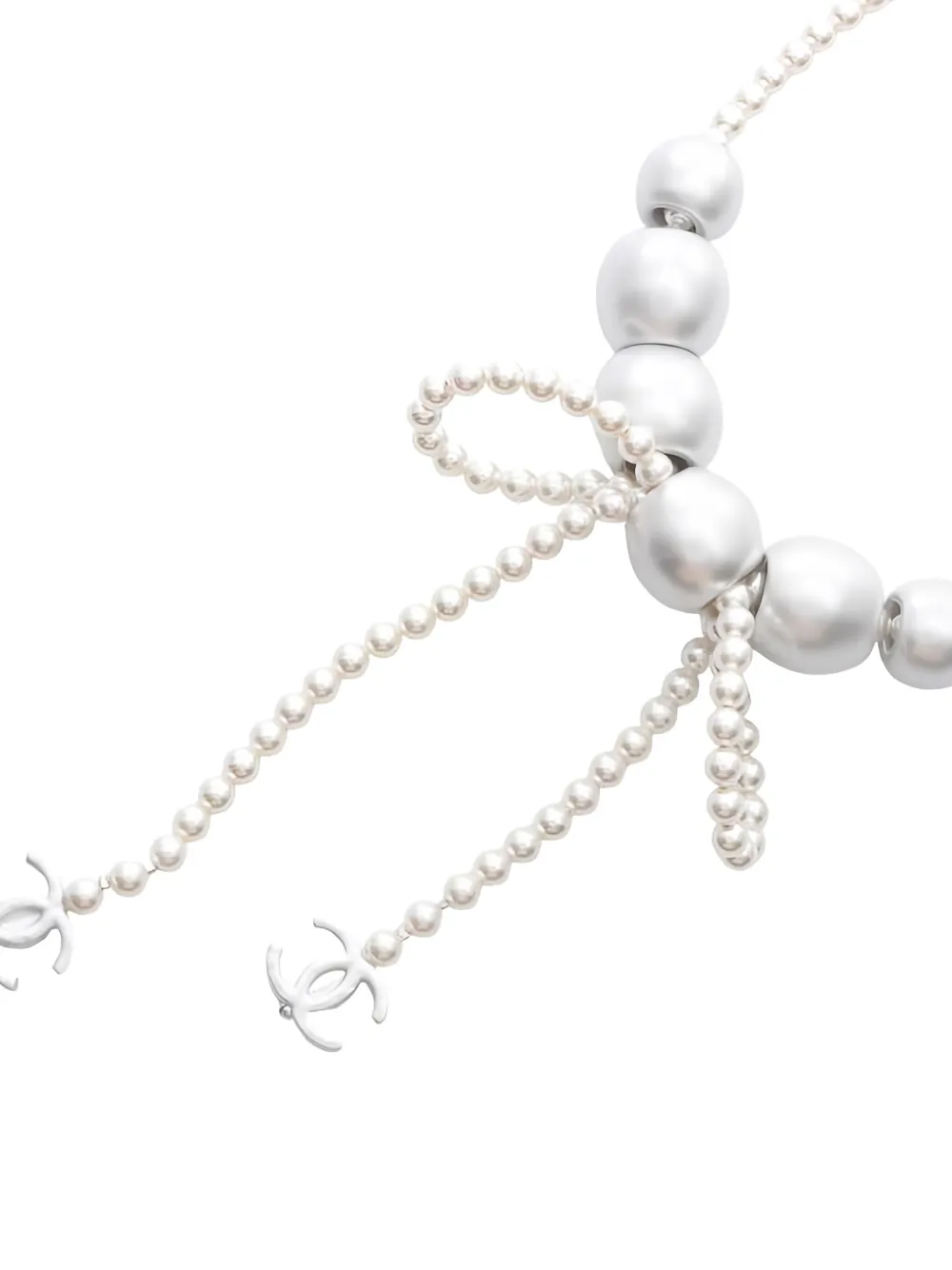 Pre-owned Chanel 1986-1988 Cc Necklace In White
