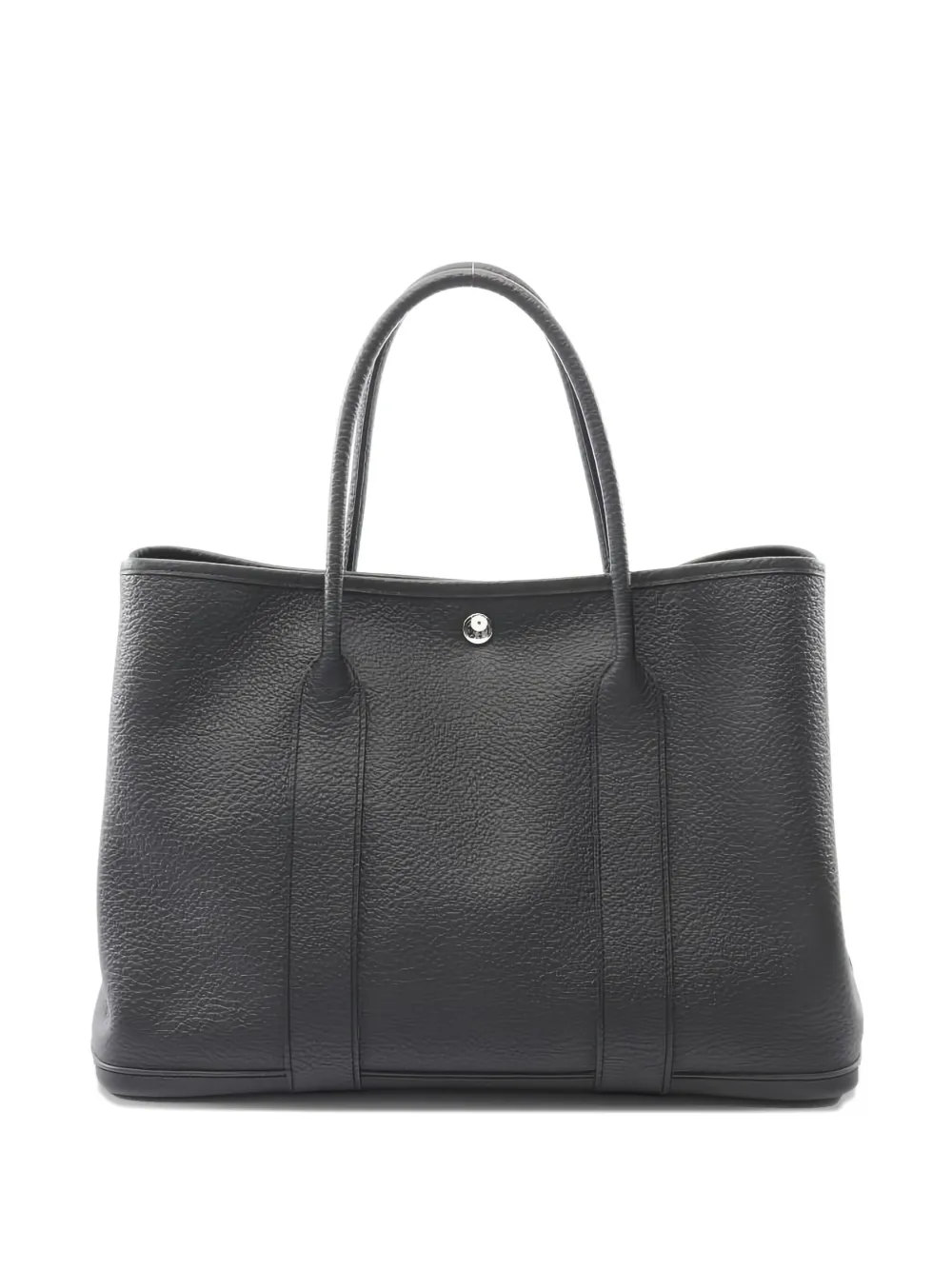Pre-owned Hermes 2015 Garden Party Pm Leather Tote Bag In Black