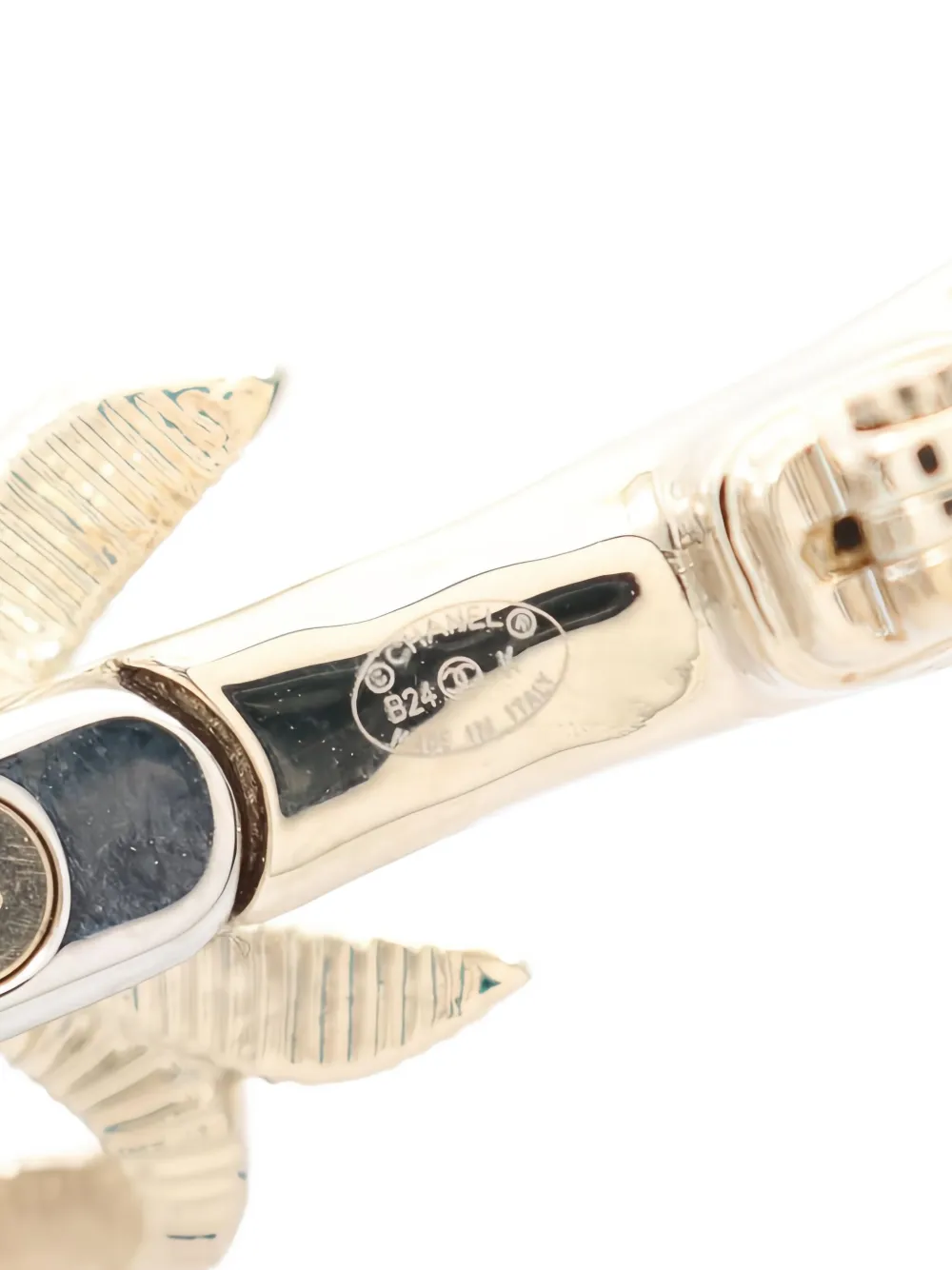 Pre-owned Chanel 1986-1988 Cc Rhinestone Brooch In Gold