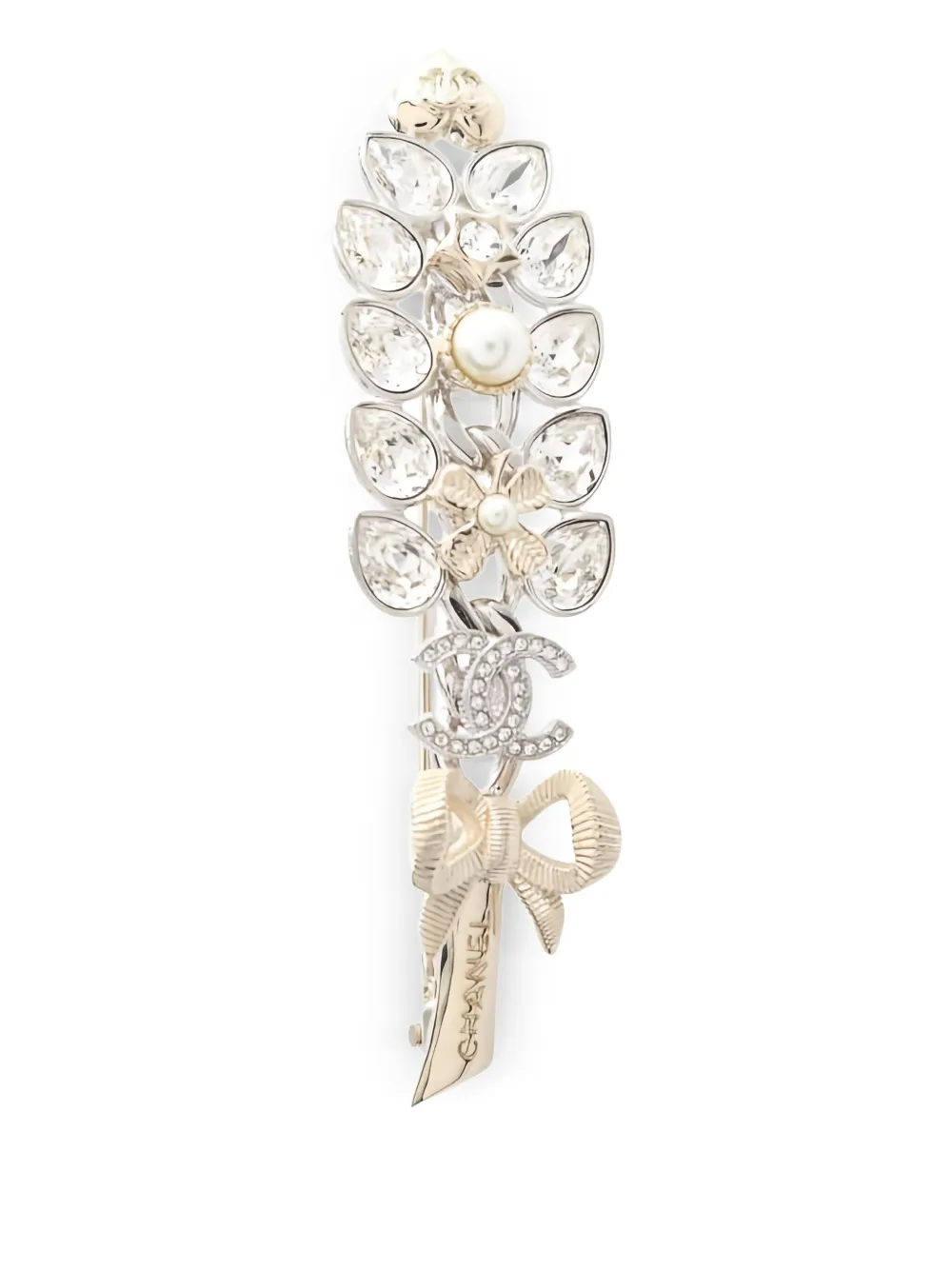 CHANEL Pre-Owned 1986-1988 CC rhinestone brooch - Oro