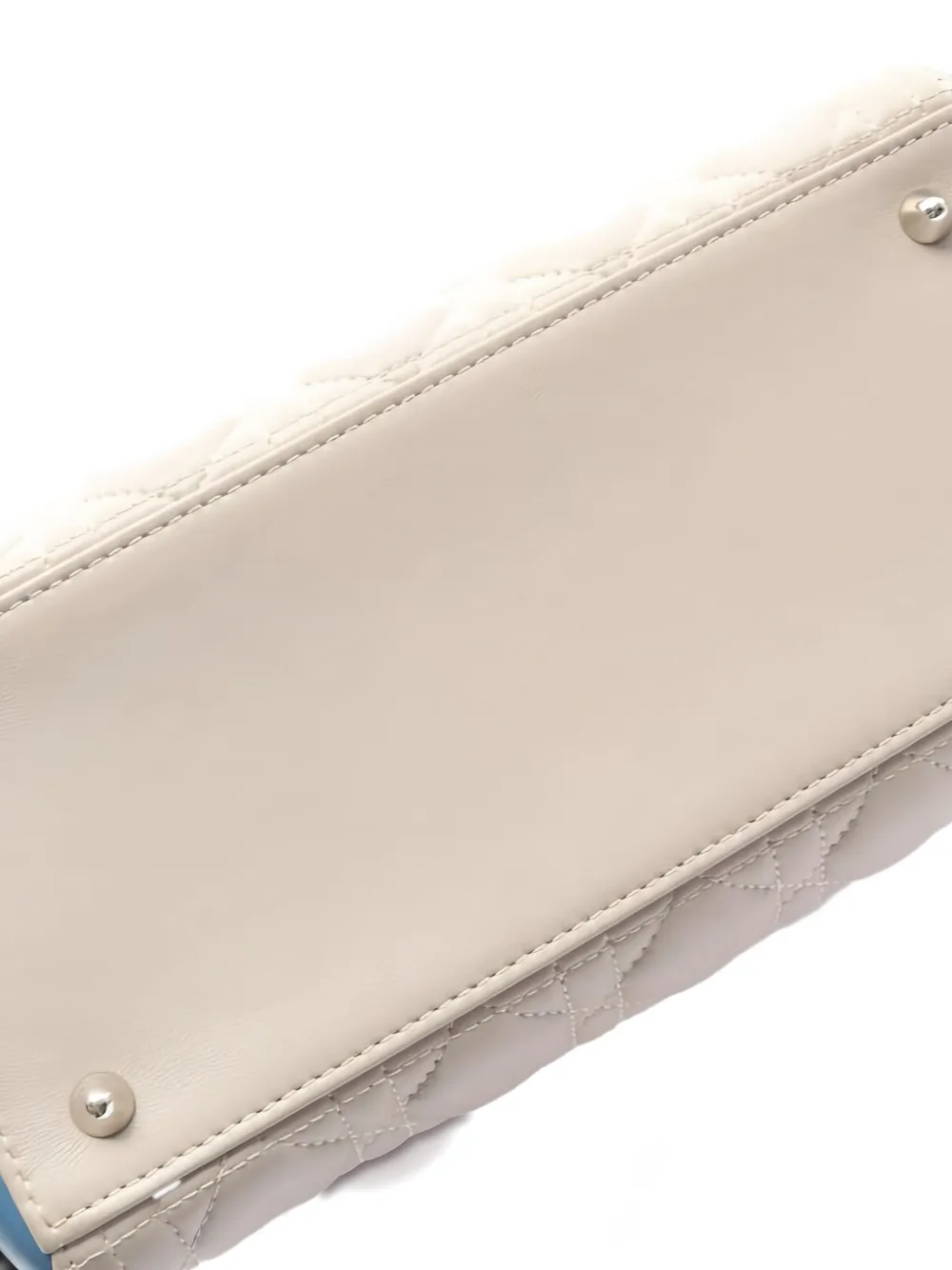 Pre-owned Dior 2010 Canage Lady Leather Handbag In Neutral
