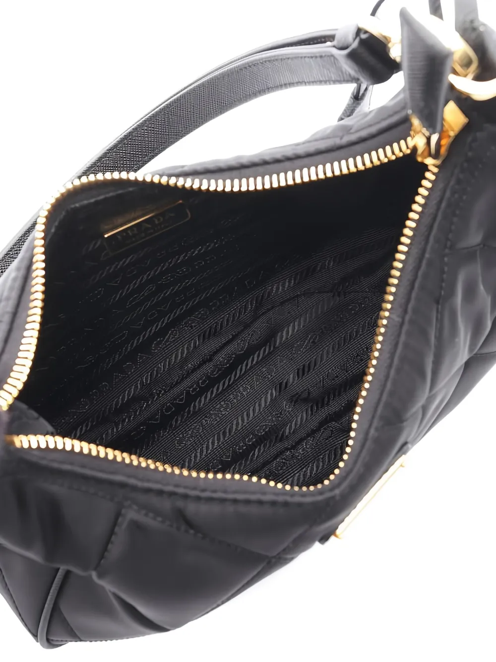 Pre-owned Prada 2020s Quilted Chain Shoulder Bag In Black