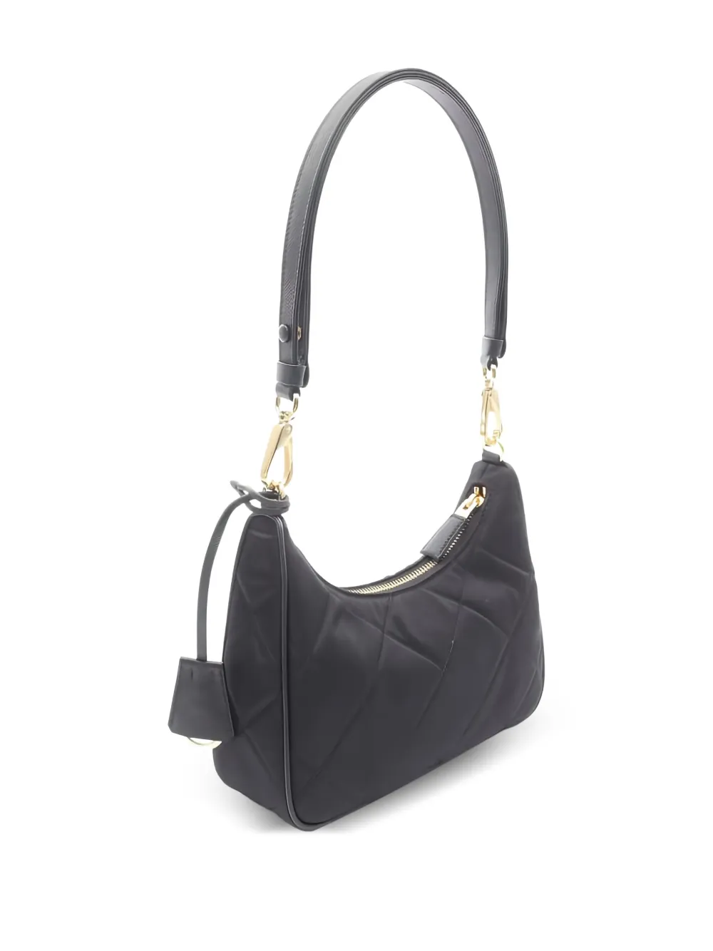 Pre-owned Prada 2020s Quilted Chain Shoulder Bag In Black