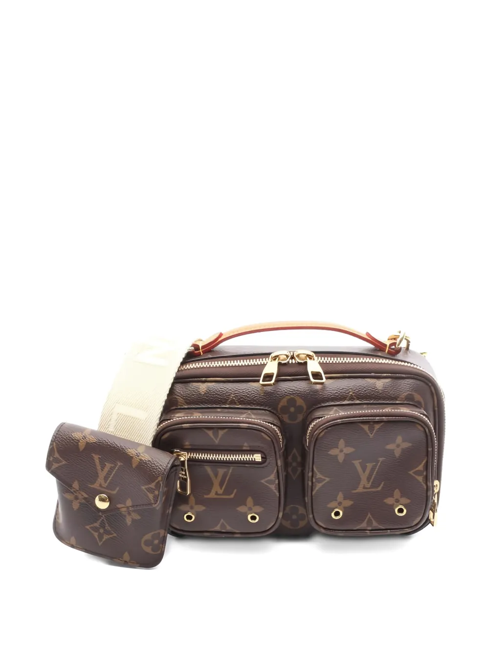 Pre-owned Louis Vuitton 2010s Monogram Utility Cross Body Bag In Brown