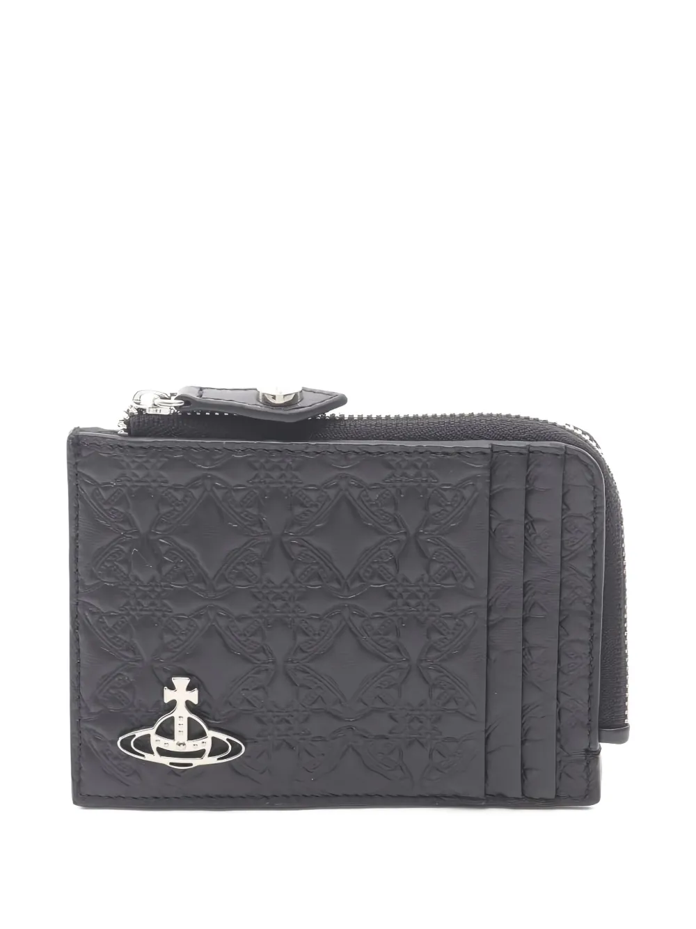 VIVIENNE WESTWOOD Pre-owned 2020s Orb Logo Leather Wallet In Black