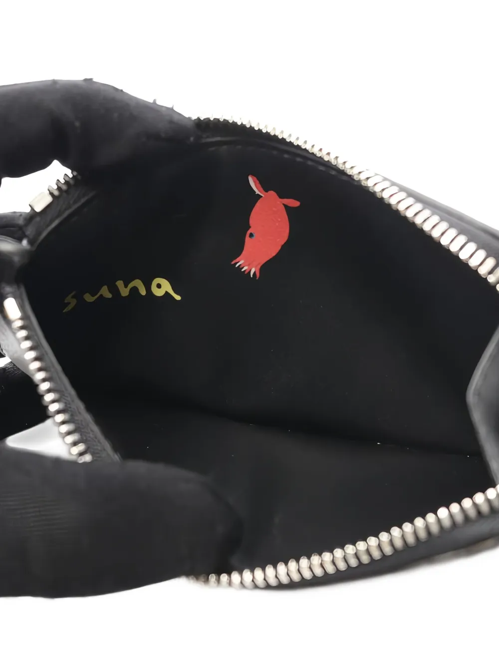 Pre-owned Loewe X Suna Fujita 2010s Printed Leather Card Case In Black