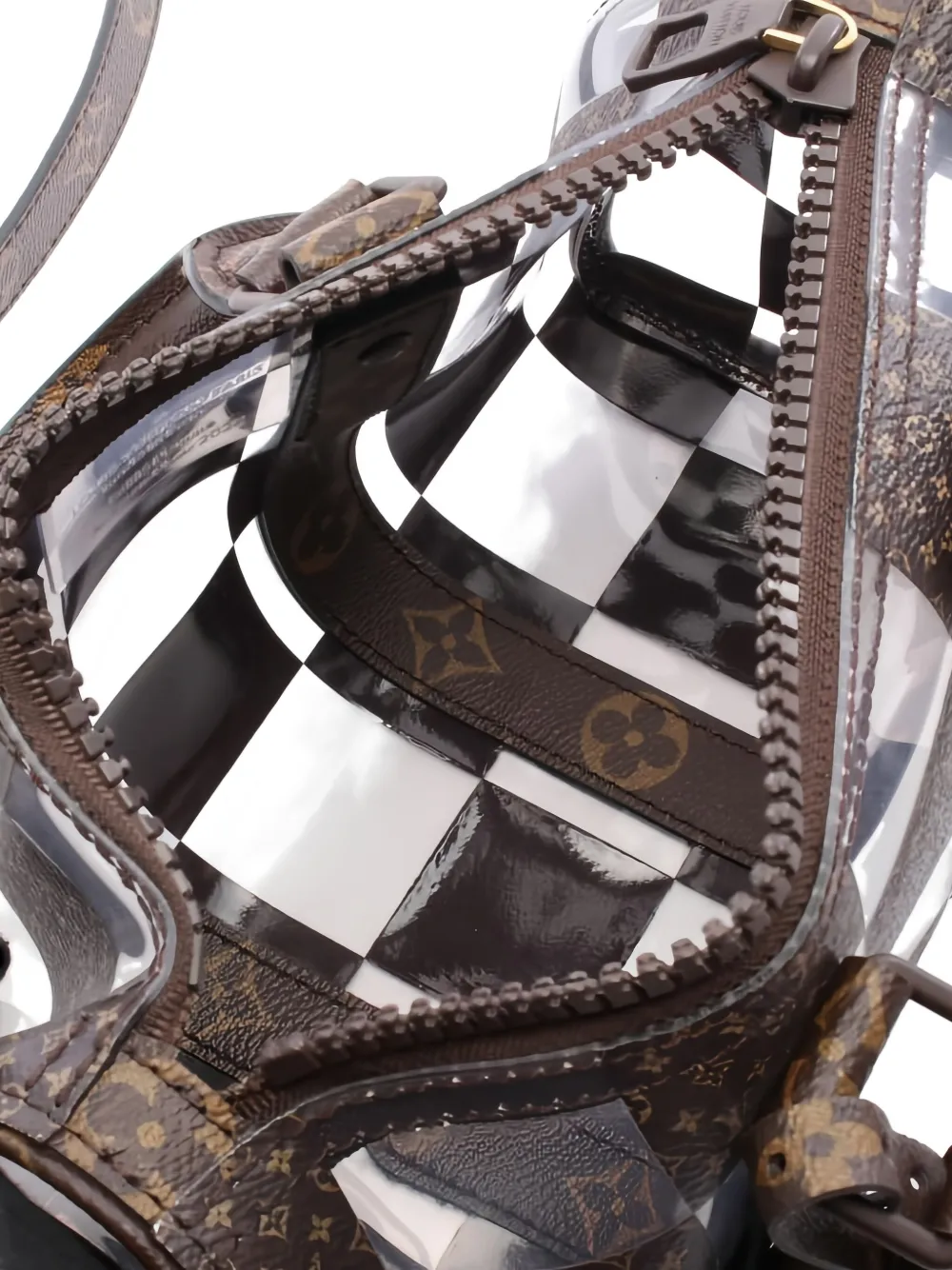 Pre-owned Louis Vuitton 2010s Keepall 25 Monogram Chess Bandouliere Handbag In Brown