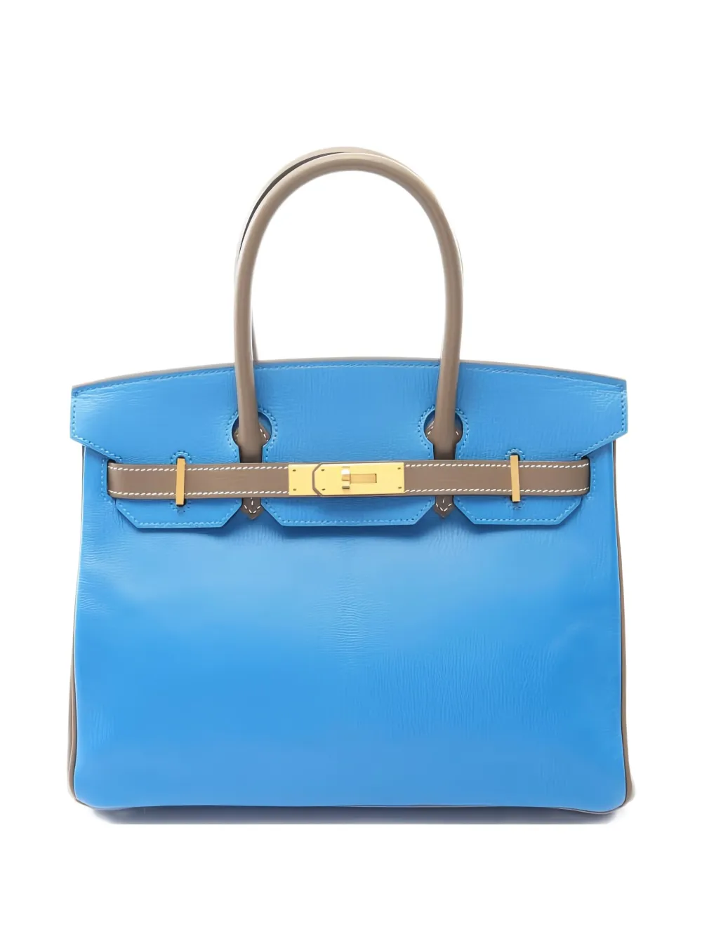Hermès Pre-Owned sac cabas Birkin 30 à finitions dorées (2017) | bleu | Image 1