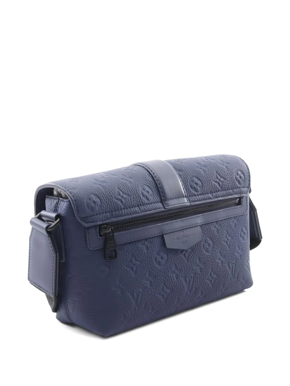 Pre-owned Louis Vuitton 2021s Monogram Embossed S-lock Shoulder Bag In Blue