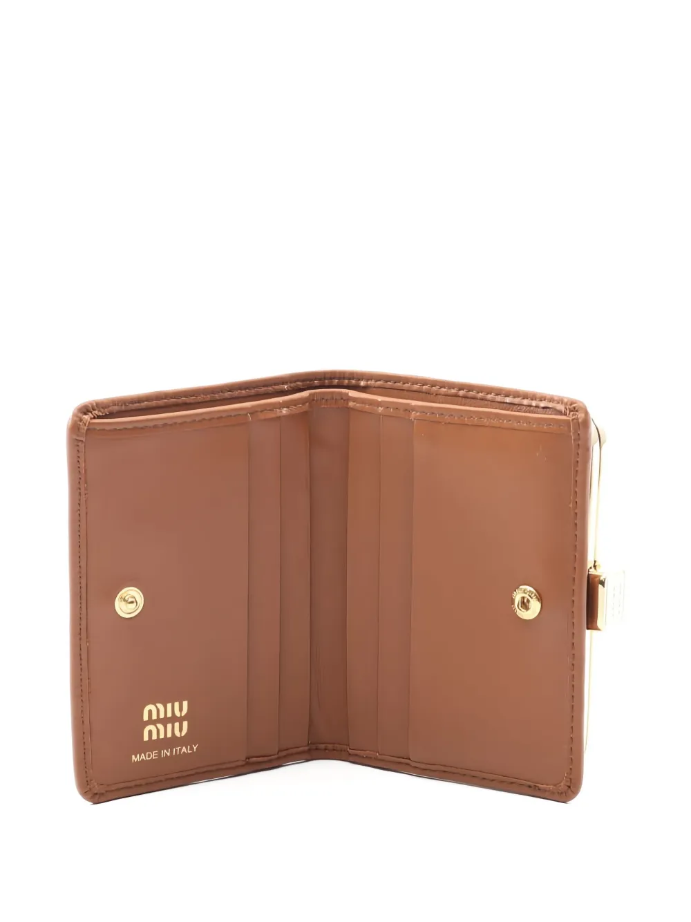 Pre-owned Miu Miu 2010s Logo-lettering Leather Wallet In Brown