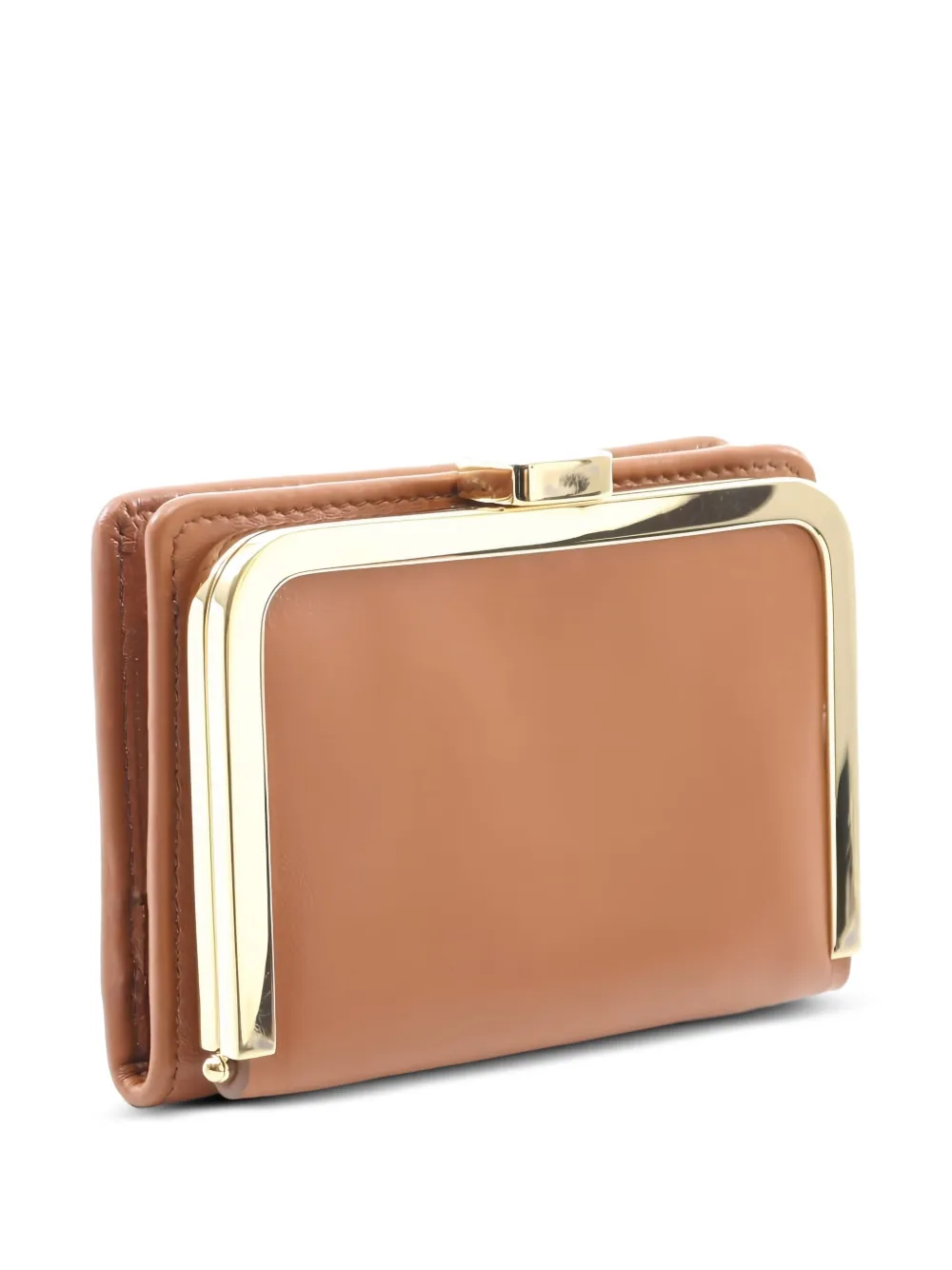 Pre-owned Miu Miu 2010s Logo-lettering Leather Wallet In Brown
