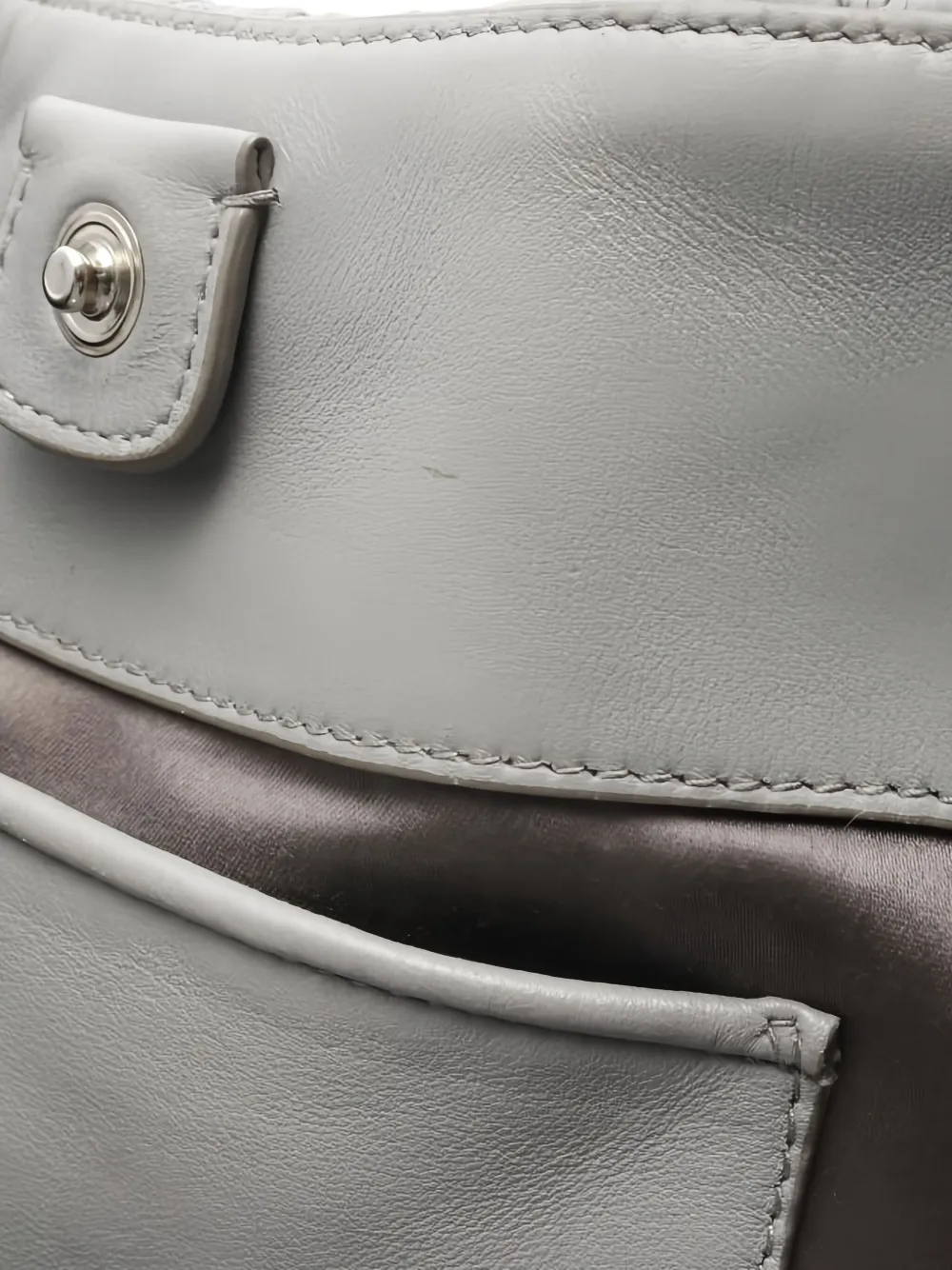 Pre-owned Miu Miu 2000s Matelassé Handbag In Gray