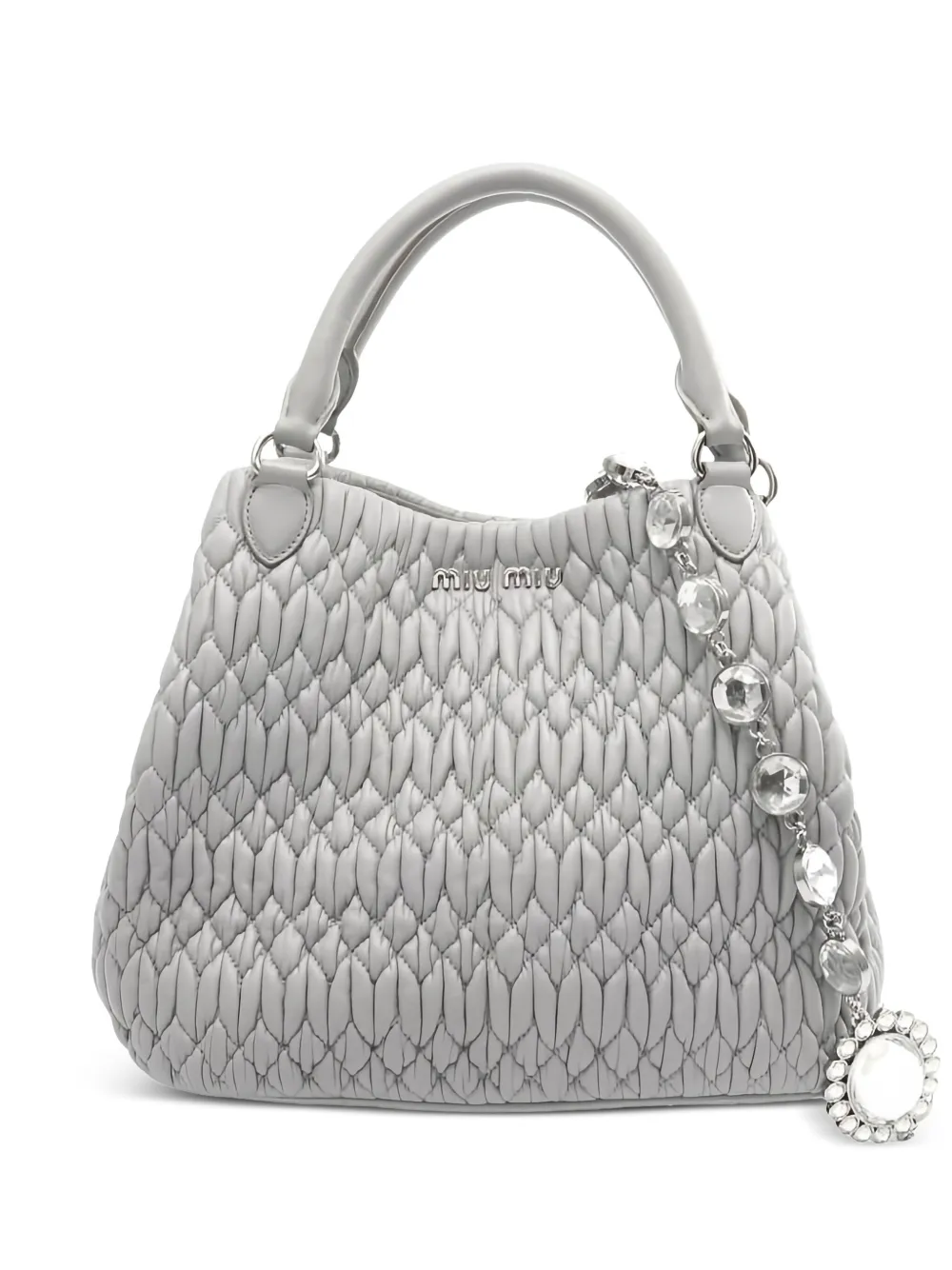 Pre-owned Miu Miu 2000s Matelassé Handbag In Gray