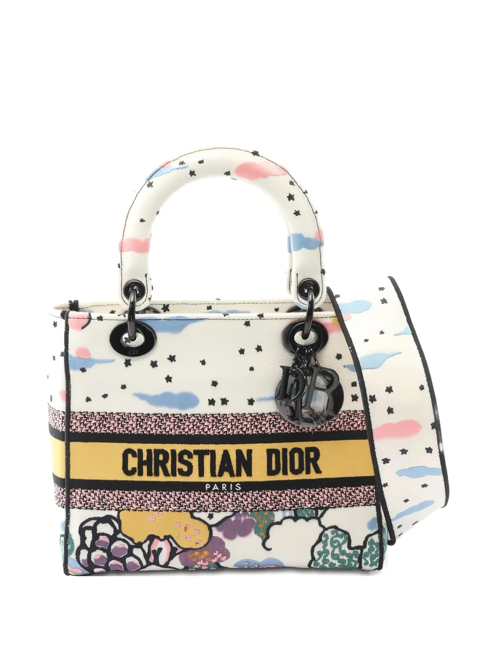 Pre-owned Dior 2010 D-lite Printed Tote Bag In Neutral