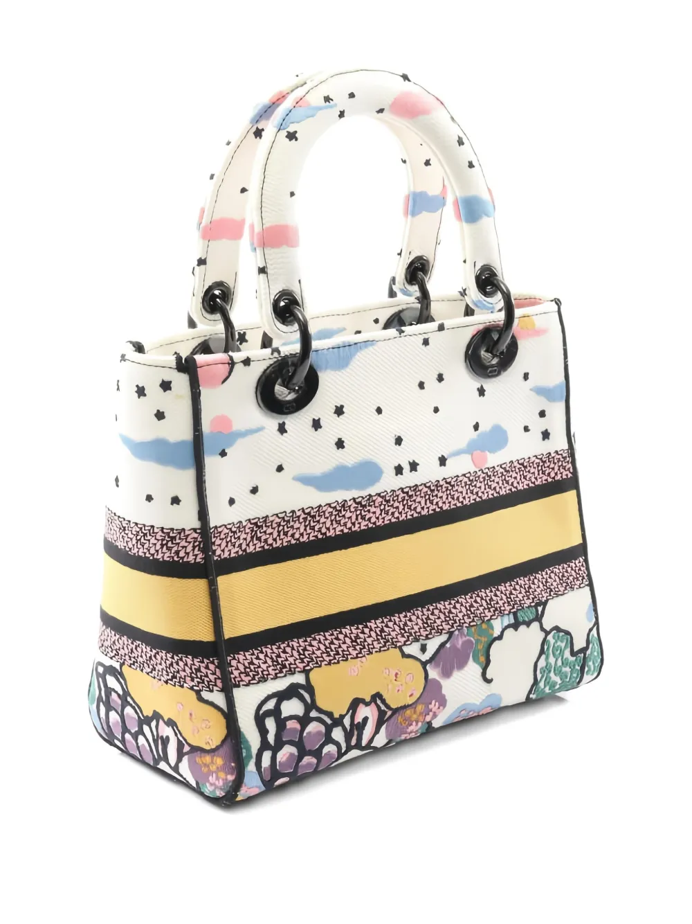 Pre-owned Dior 2010 D-lite Printed Tote Bag In Neutral