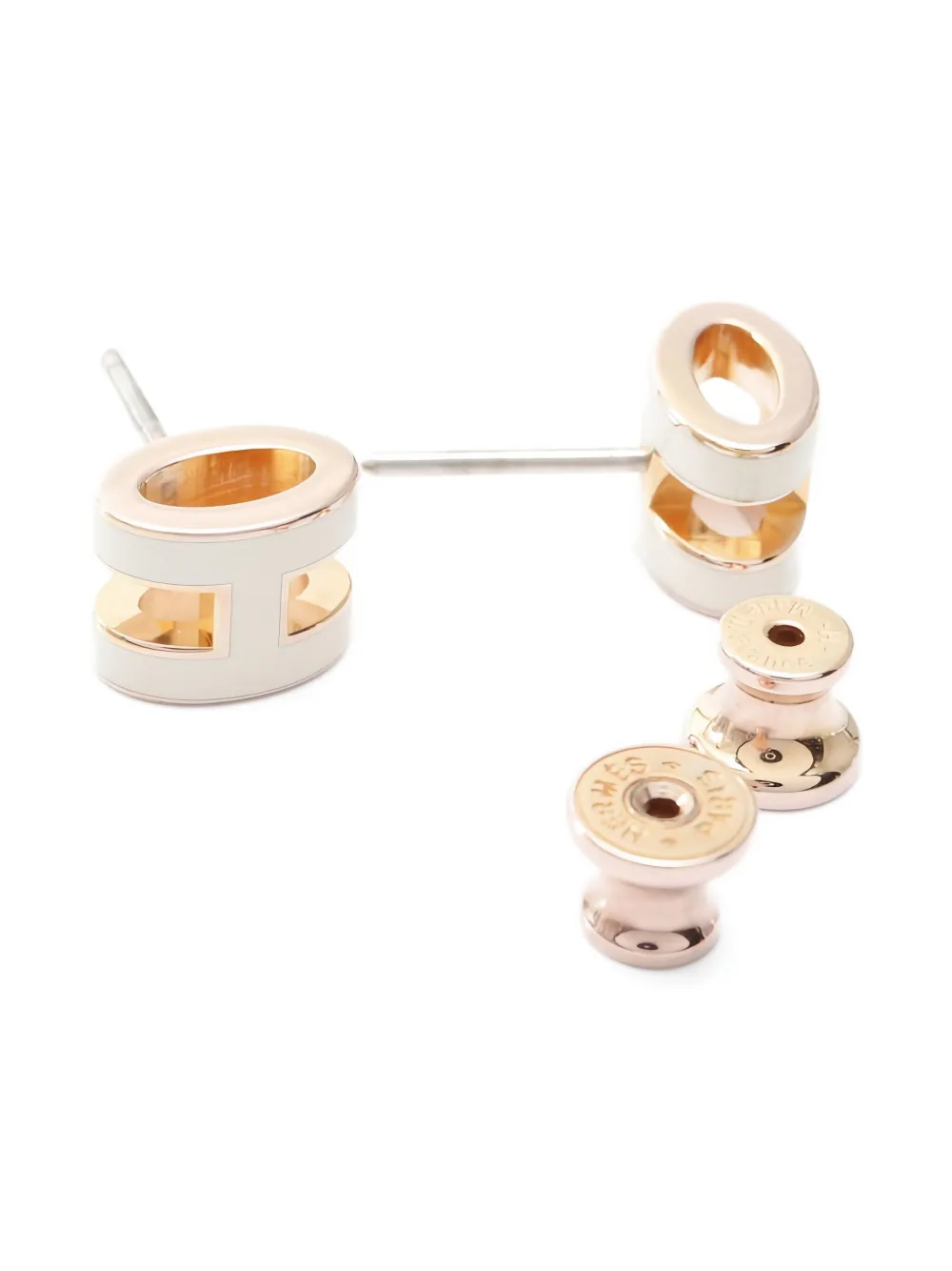 Pre-owned Hermes 2010s Mini Pop H Earrings In Pink