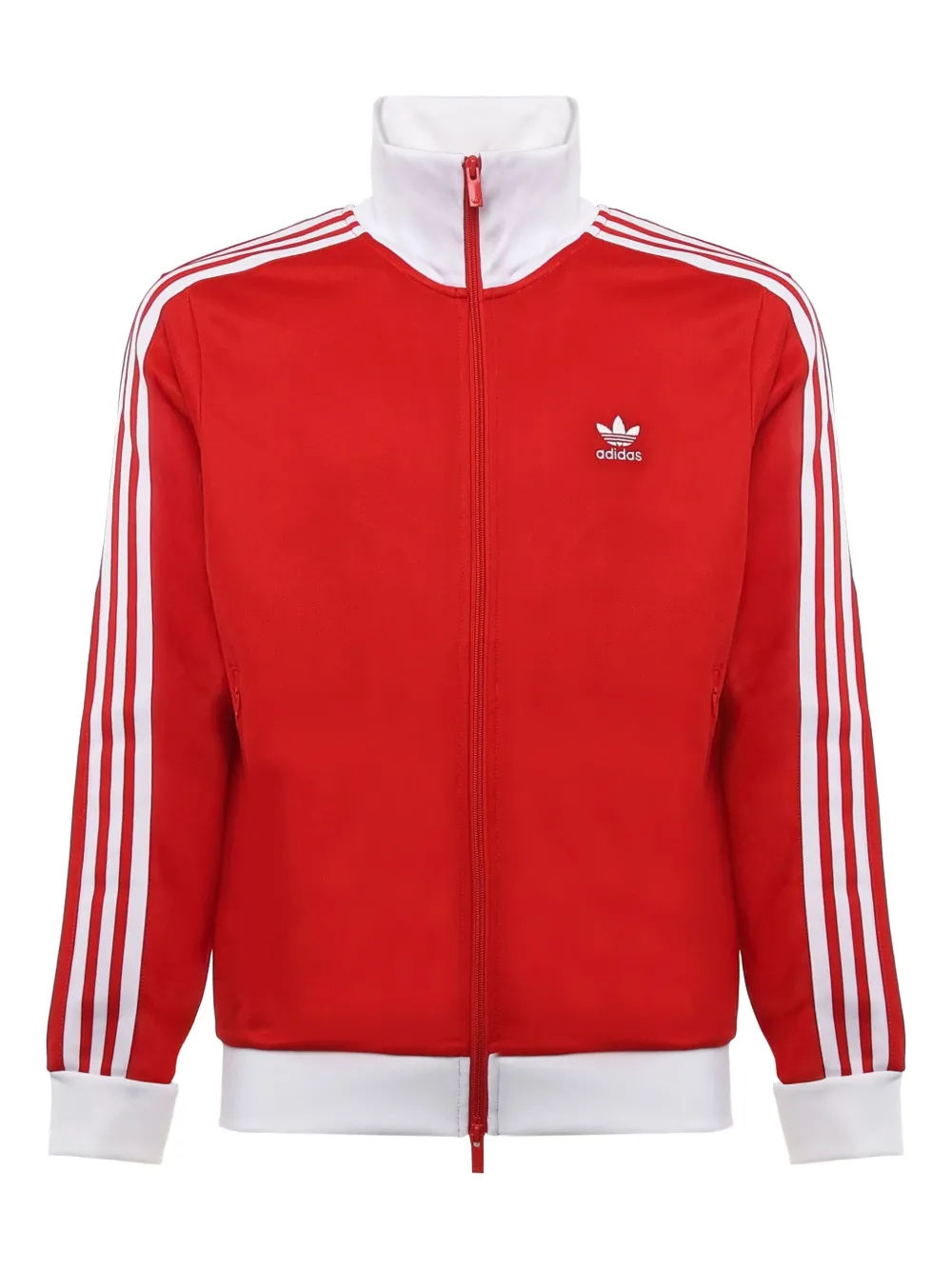Adidas Originals Logo-detail Zip-up Sweatshirt In Red