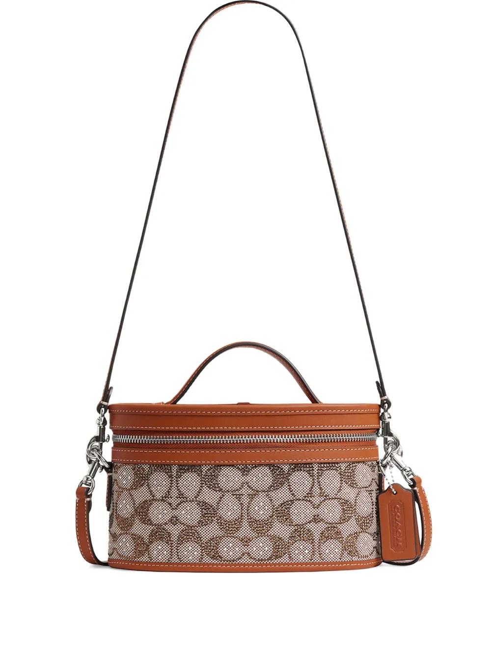 Coach Monogram Top Handle Satchel In Brown