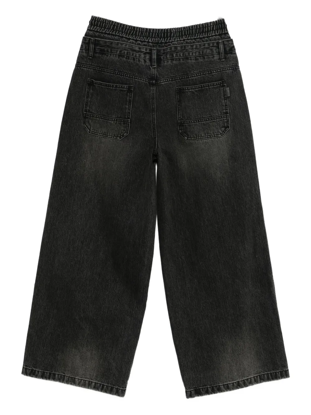 Juun.J elastic-waistband jeans - Zwart