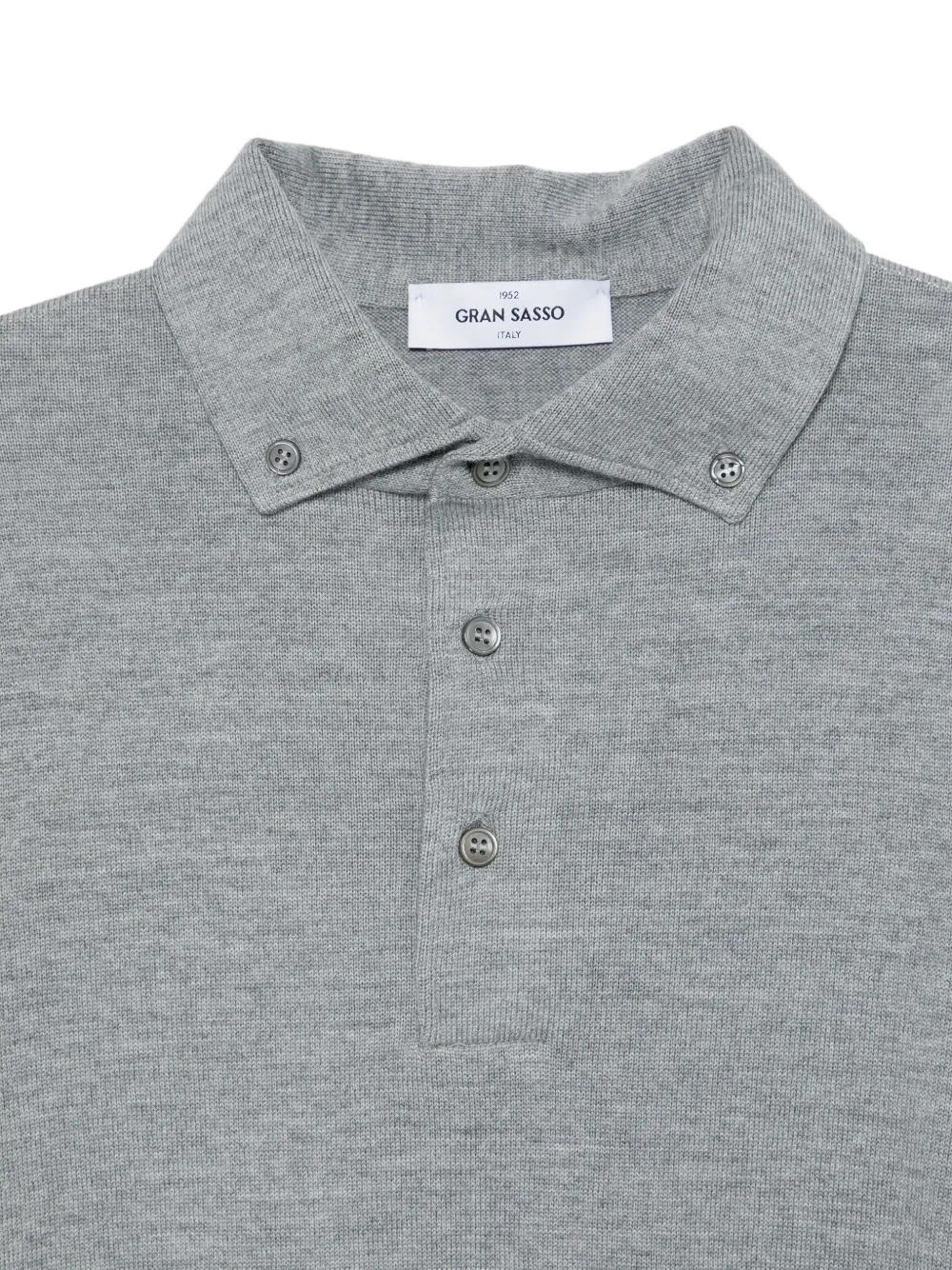 Gran Sasso Poloshirt met knopen en lange mouwen Grijs