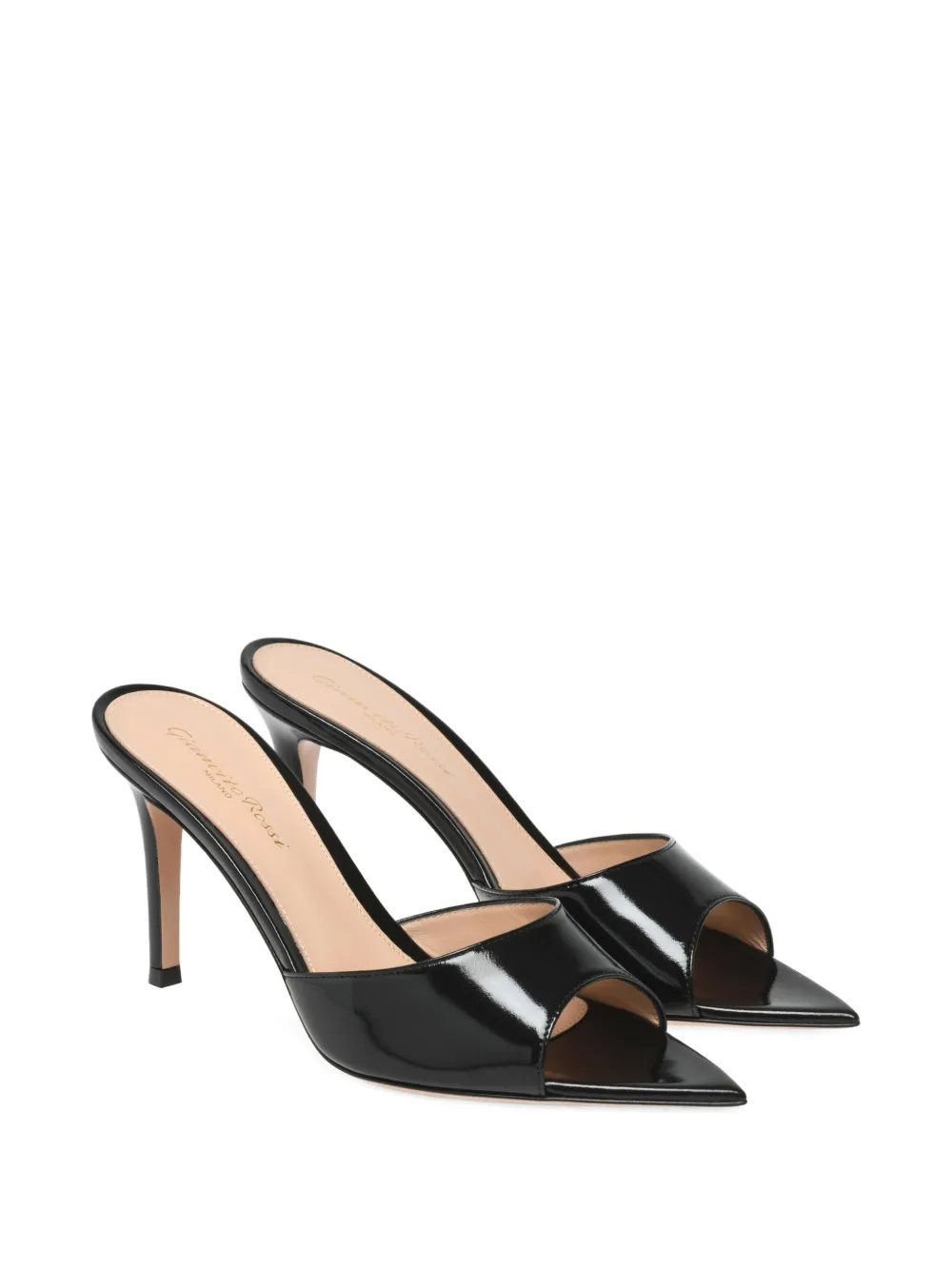 Gianvito Rossi 85 mm Elle sandalen met puntige neus Zwart