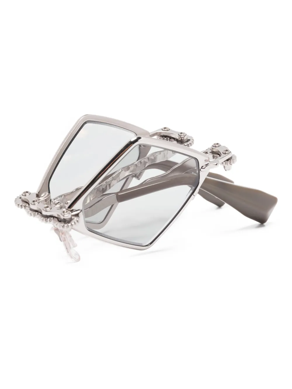 Kuboraum H80 zonnebril met geometrisch montuur Zilver