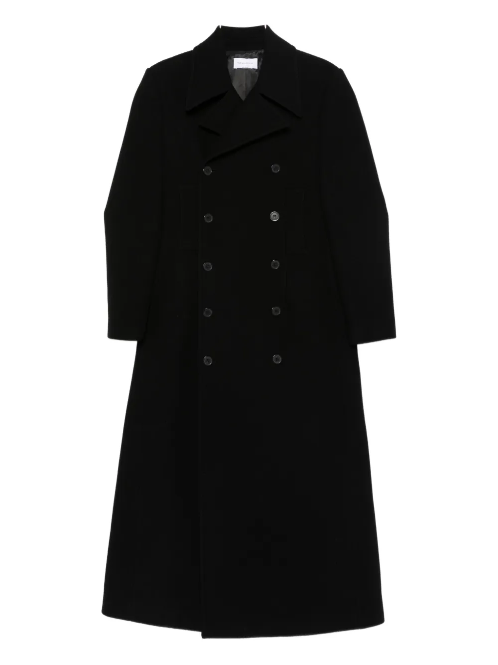 The Nina Studio Double-breasted Coat In Black