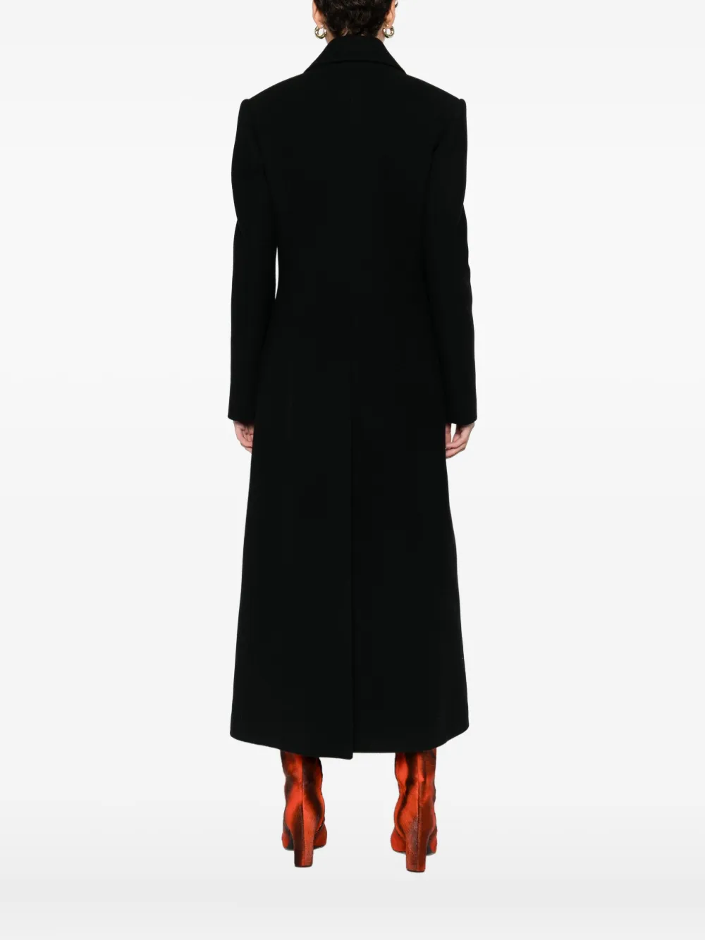 The Nina Studio Double-breasted Coat In Black