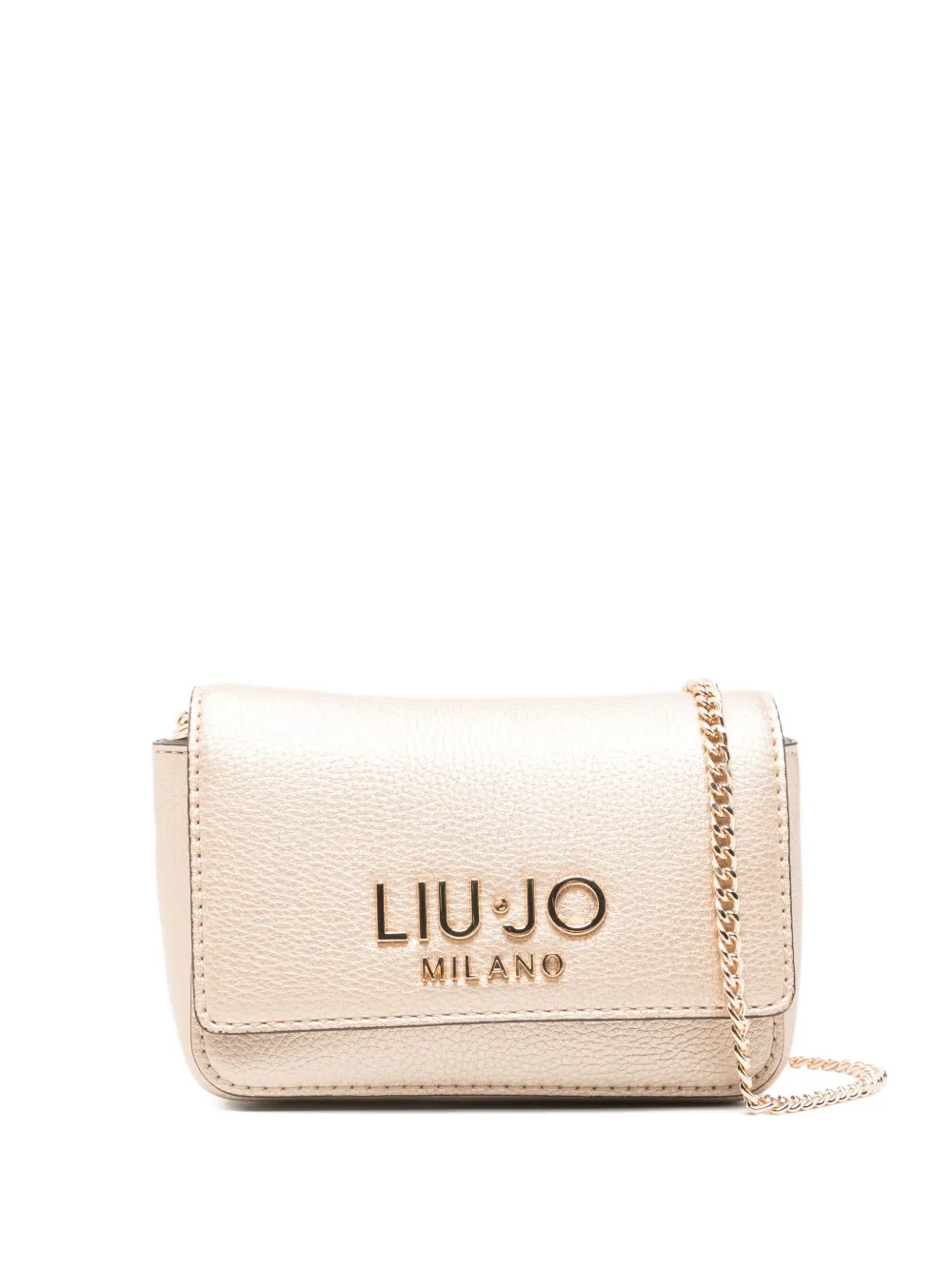 LIU JO logo-lettering crossbody bag - ゴールドトーン LIU JO logo-lettering crossbody bag - ゴールドトーン