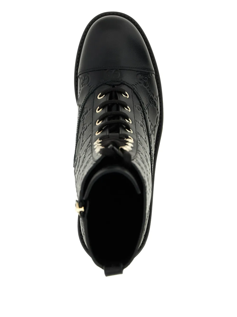 Gucci 60mm Gg Leather Lace-up Boots In Animal Print
