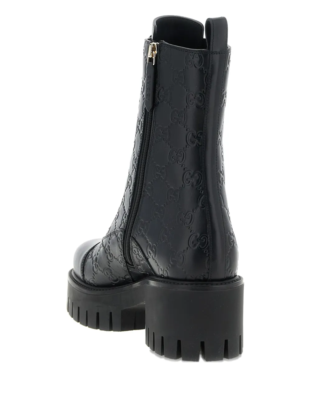 Gucci 60mm Gg Leather Lace-up Boots In Animal Print