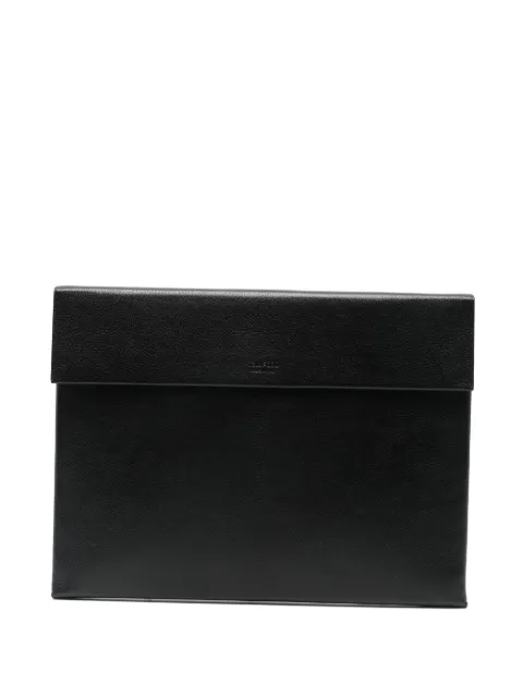 TOM FORD logo-debossed leather clutch bag