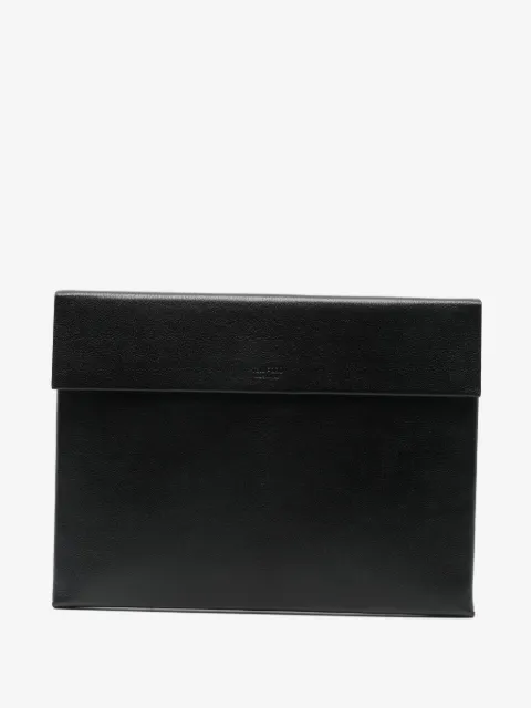 TOM FORD logo-debossed leather clutch bag