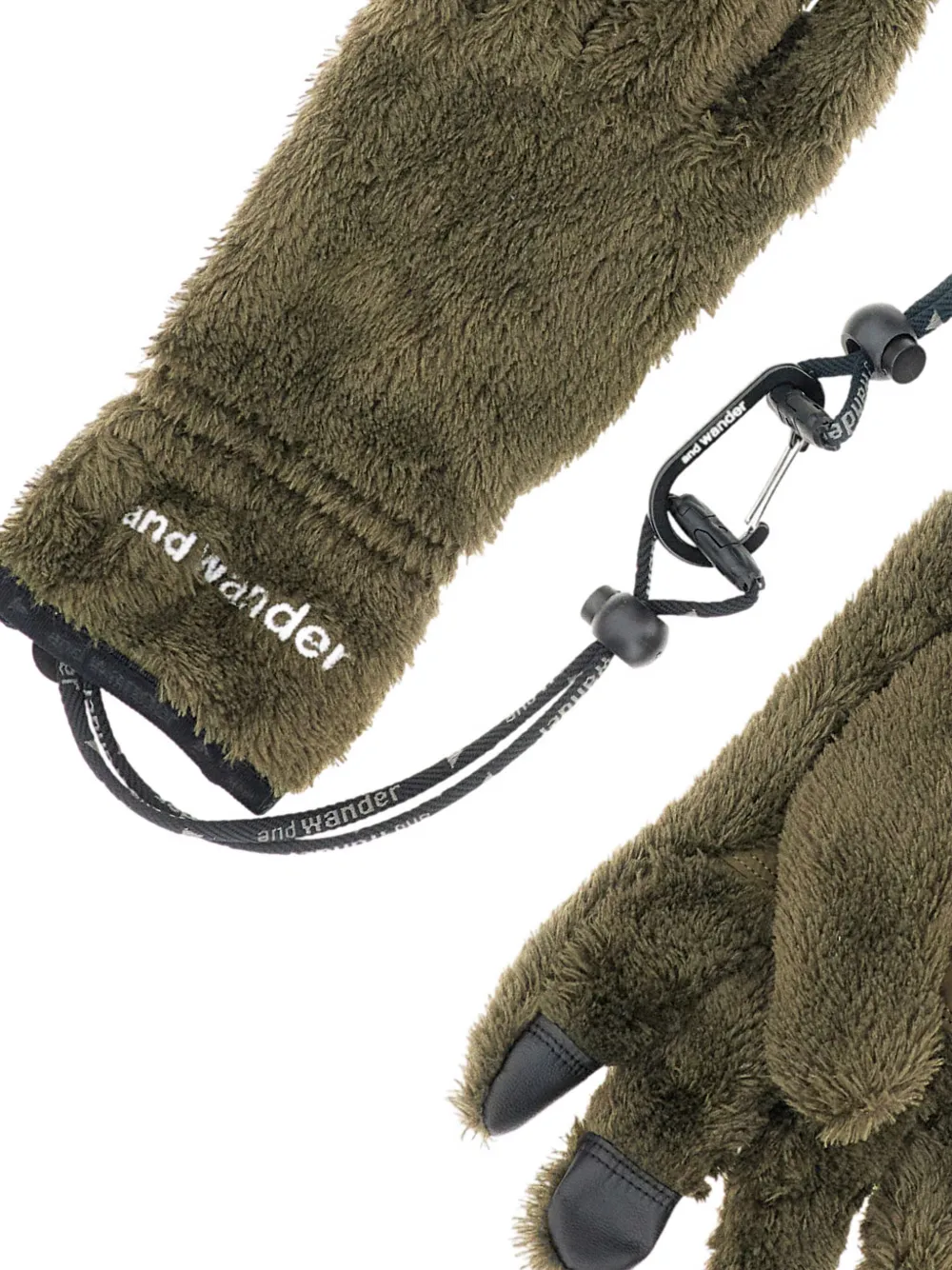 And Wander detachable carabiner gloves - Groen
