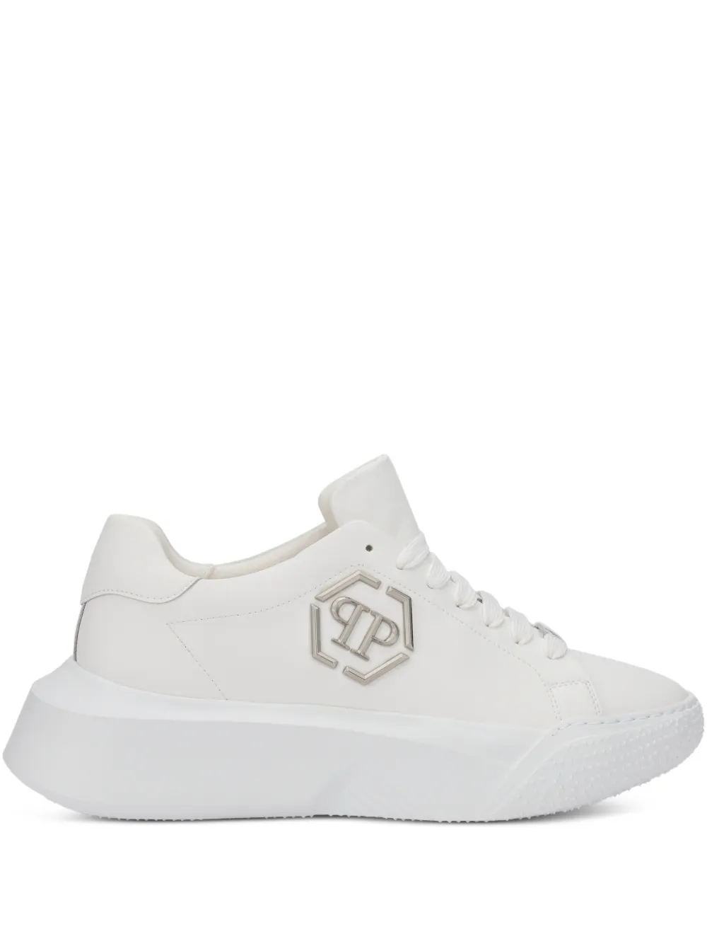 Philipp Plein Godzilla hexagon logo plaque runner trainers | White | Image 1