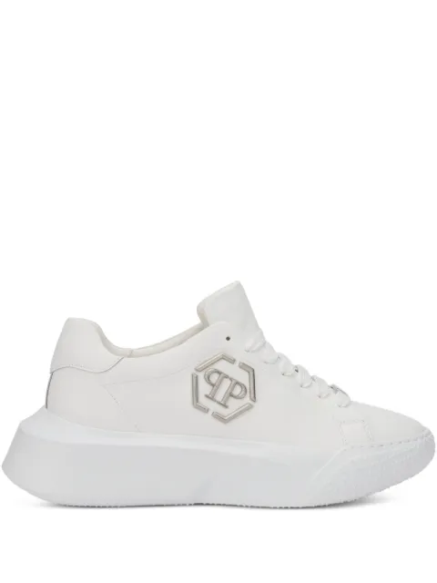 Philipp Plein Godzilla hexagon logo plaque runner trainers