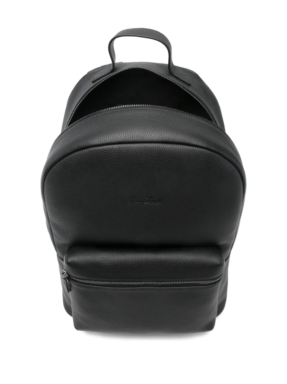 Mc2 Saint Barth Leather Backpack In Black